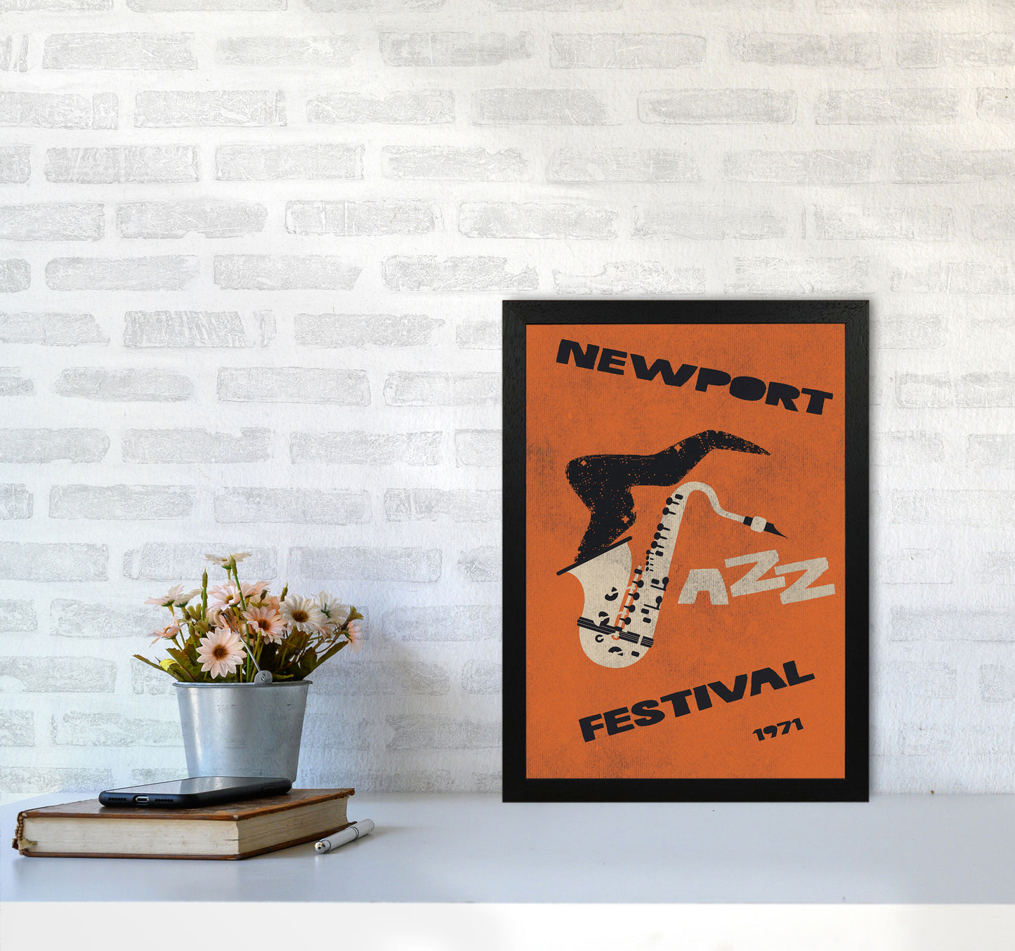 Newport Jazz Festival Art Print by Jason Stanley A3 White Frame