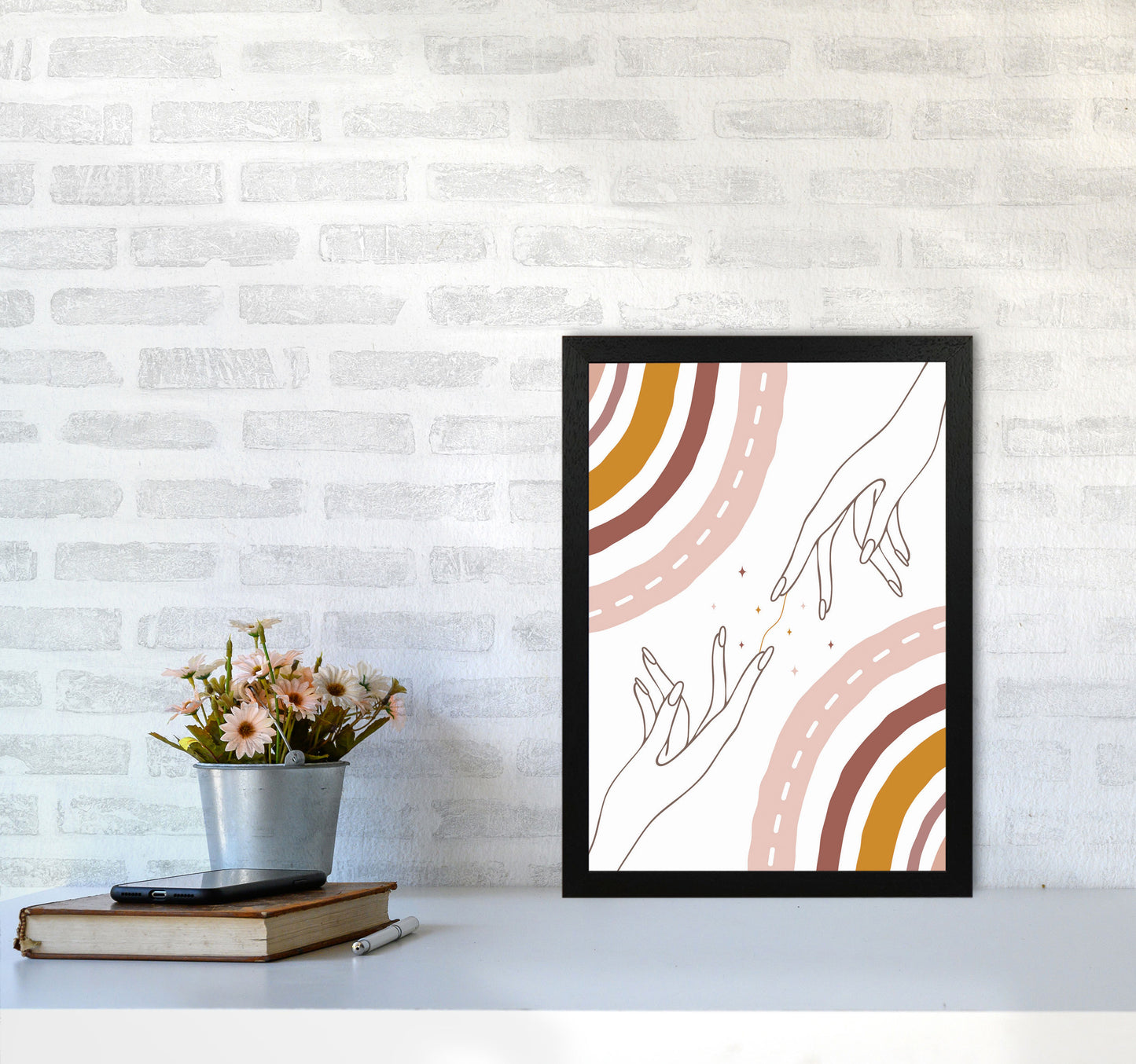 We Are All Connected Art Print by Jason Stanley A3 White Frame