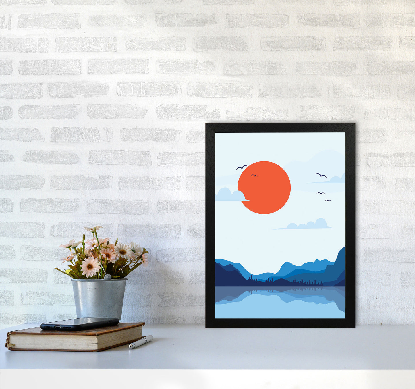 Japanese Sunset Art Print by Jason Stanley A3 White Frame