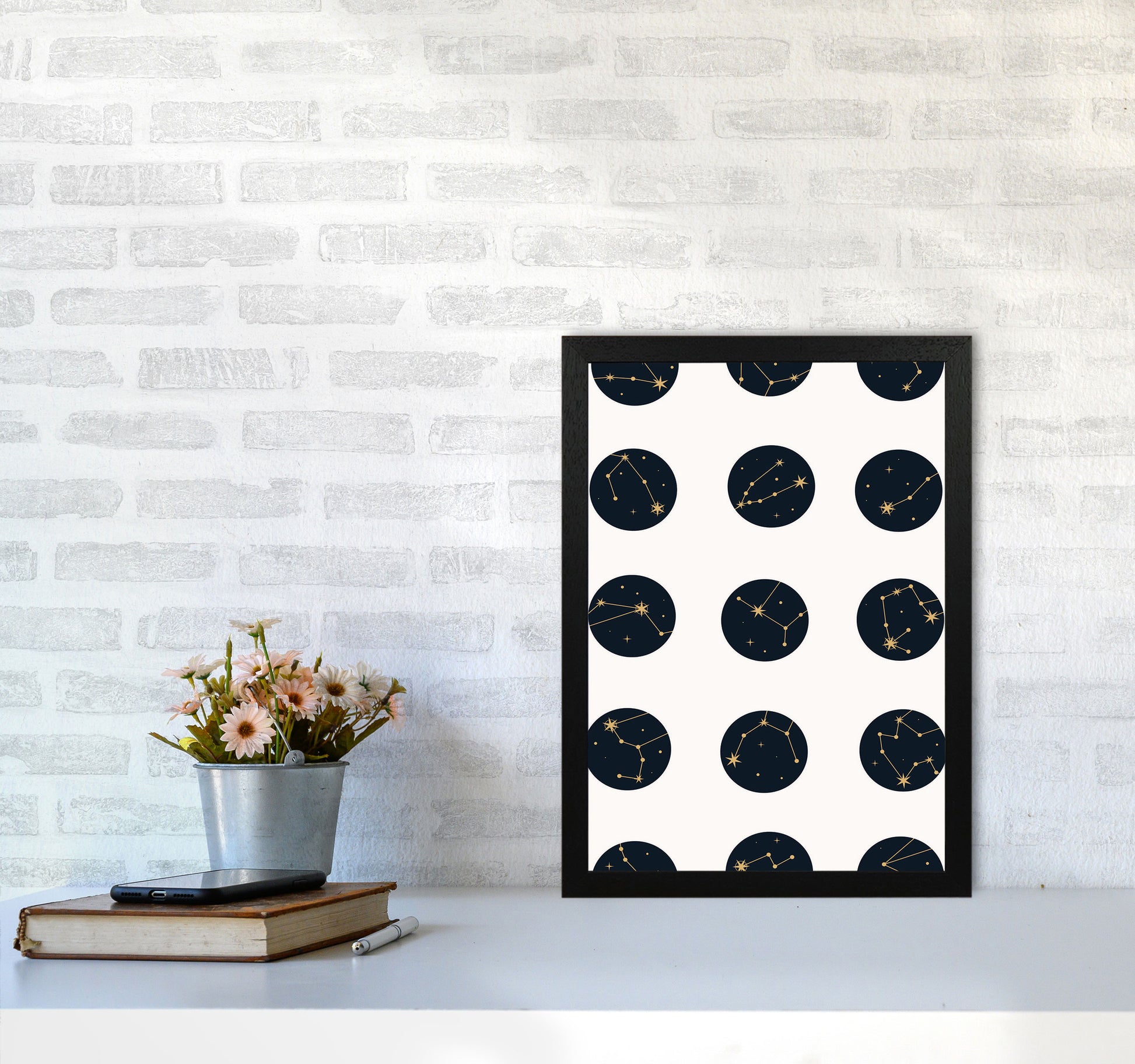 Constellations Art Print by Jason Stanley A3 White Frame