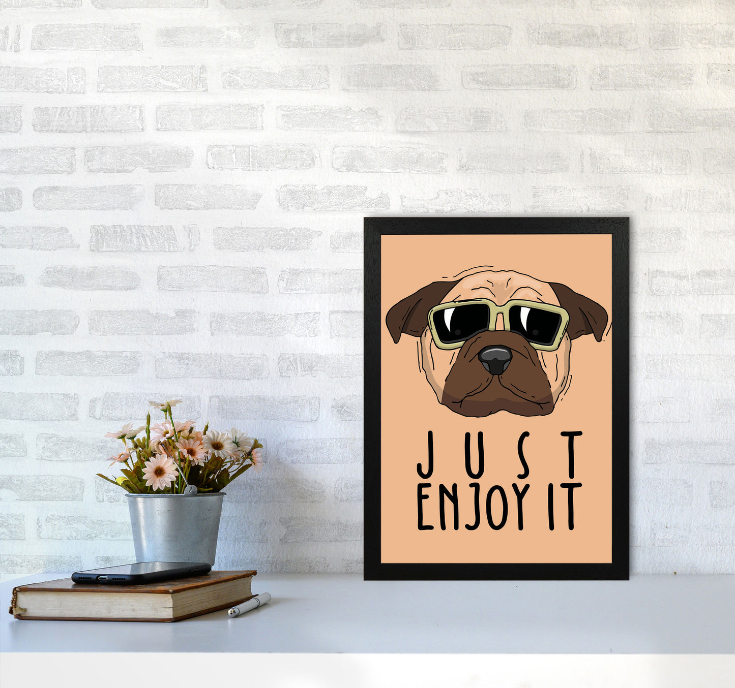 Just Enjoy It Art Print by Jason Stanley A3 White Frame