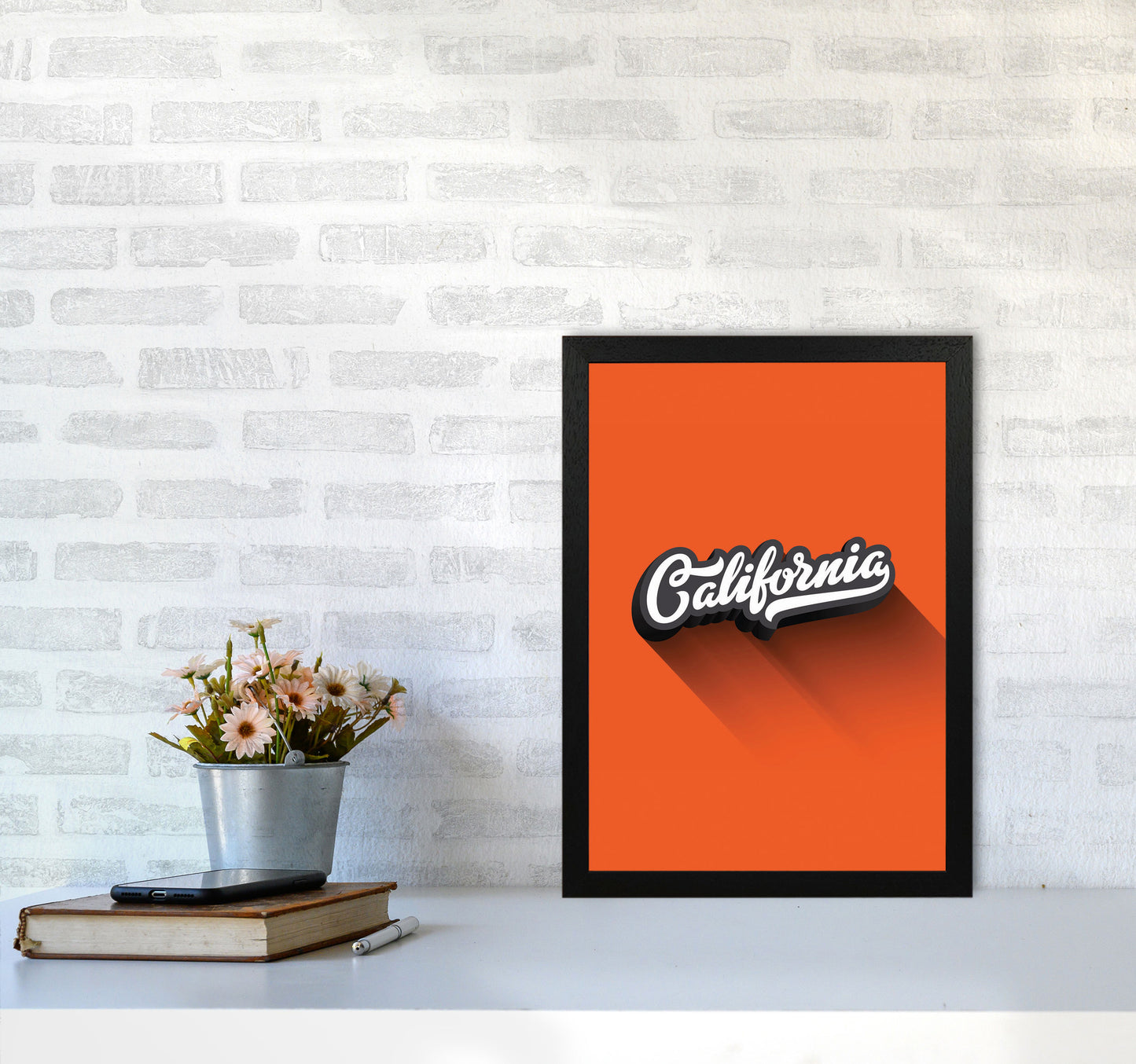 California Art Print by Jason Stanley A3 White Frame