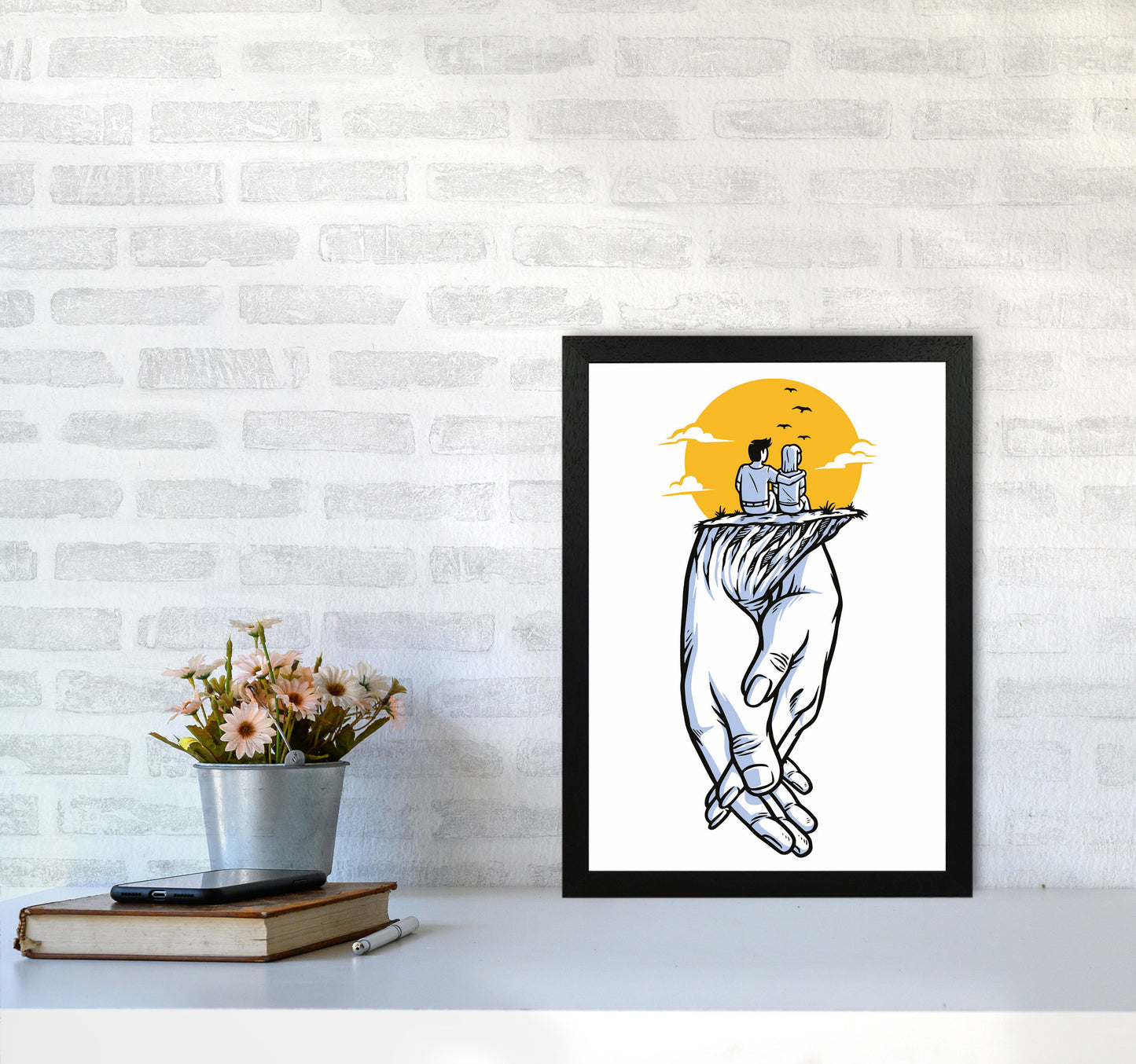 Date Night Art Print by Jason Stanley A3 White Frame