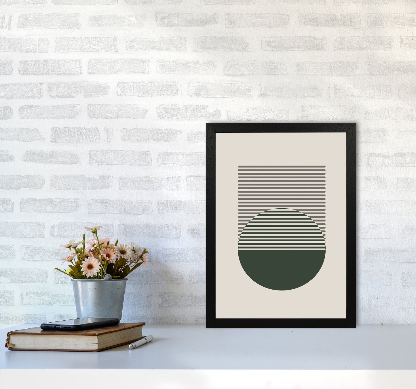 Minimal Abstract Circles I Art Print by Jason Stanley A3 White Frame