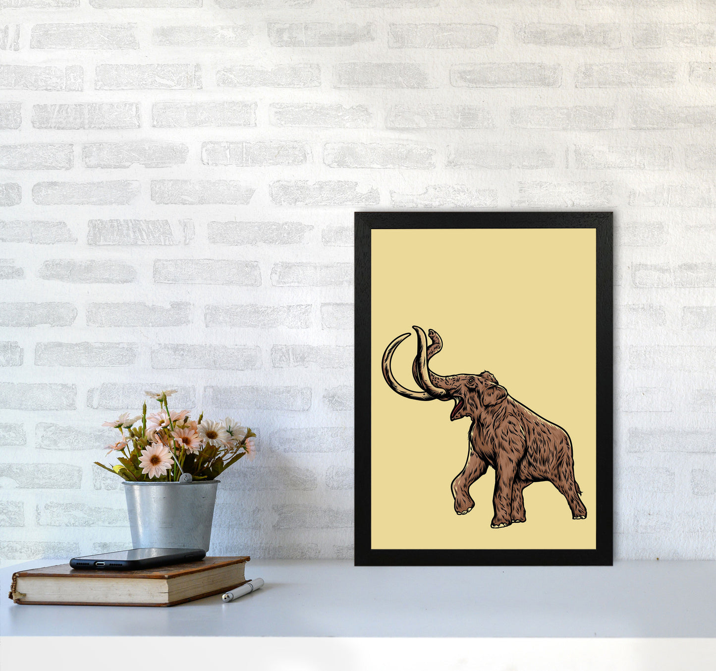 Mammoth Art Print by Jason Stanley A3 White Frame