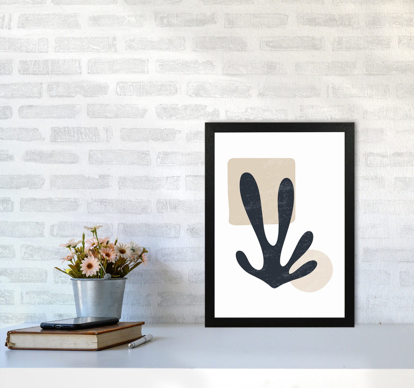 Minimal Abstract Algae II Art Print by Jason Stanley A3 White Frame