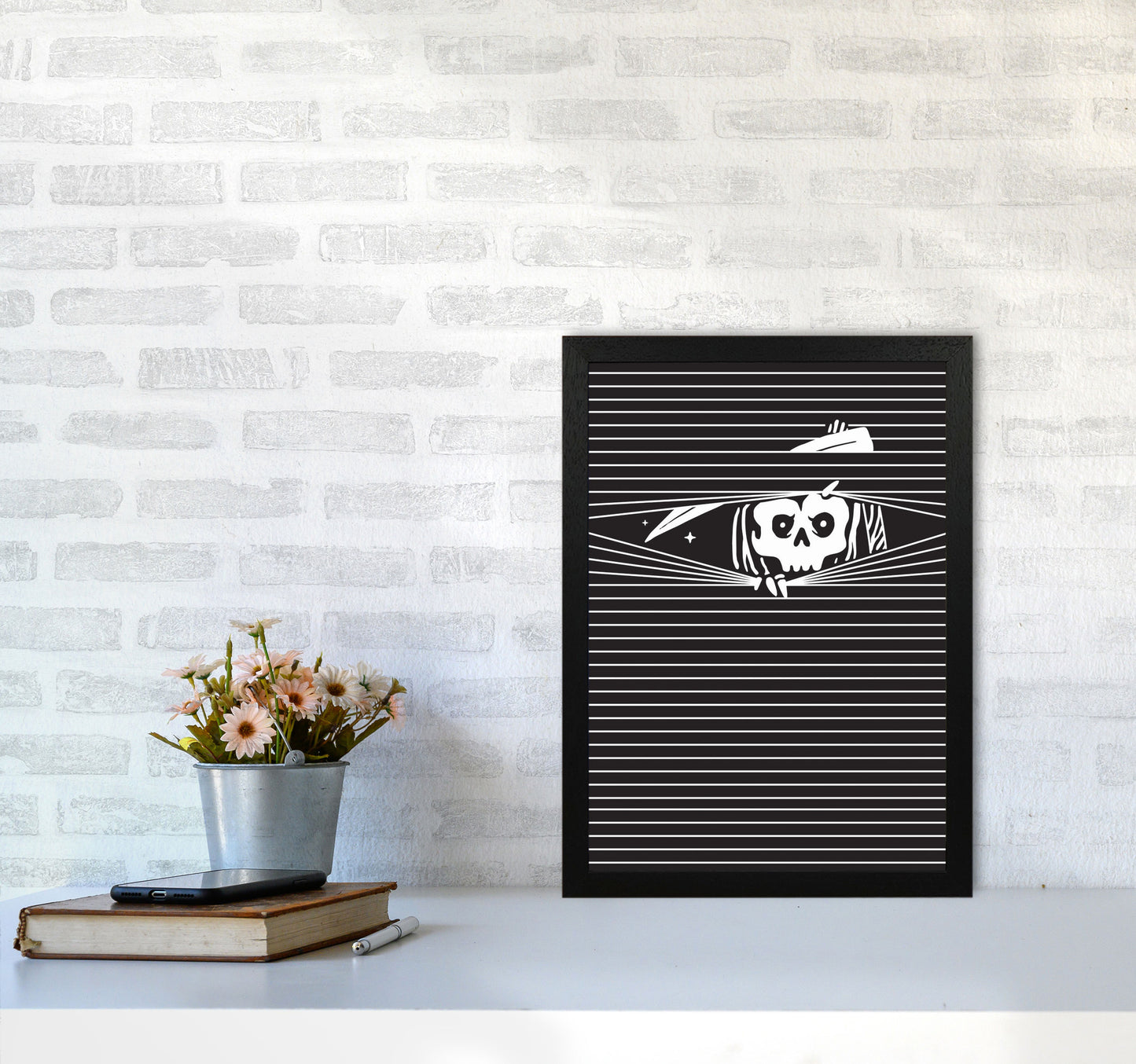 The Grim Reaper Art Print by Jason Stanley A3 White Frame