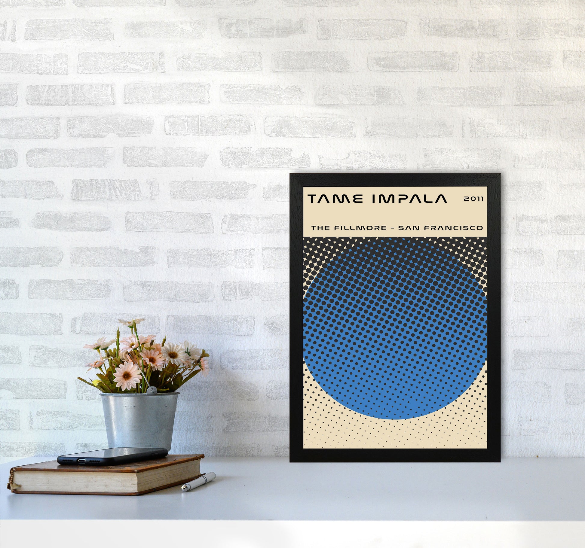 Tame Impala Live In San Francisco Art Print by Jason Stanley A3 White Frame