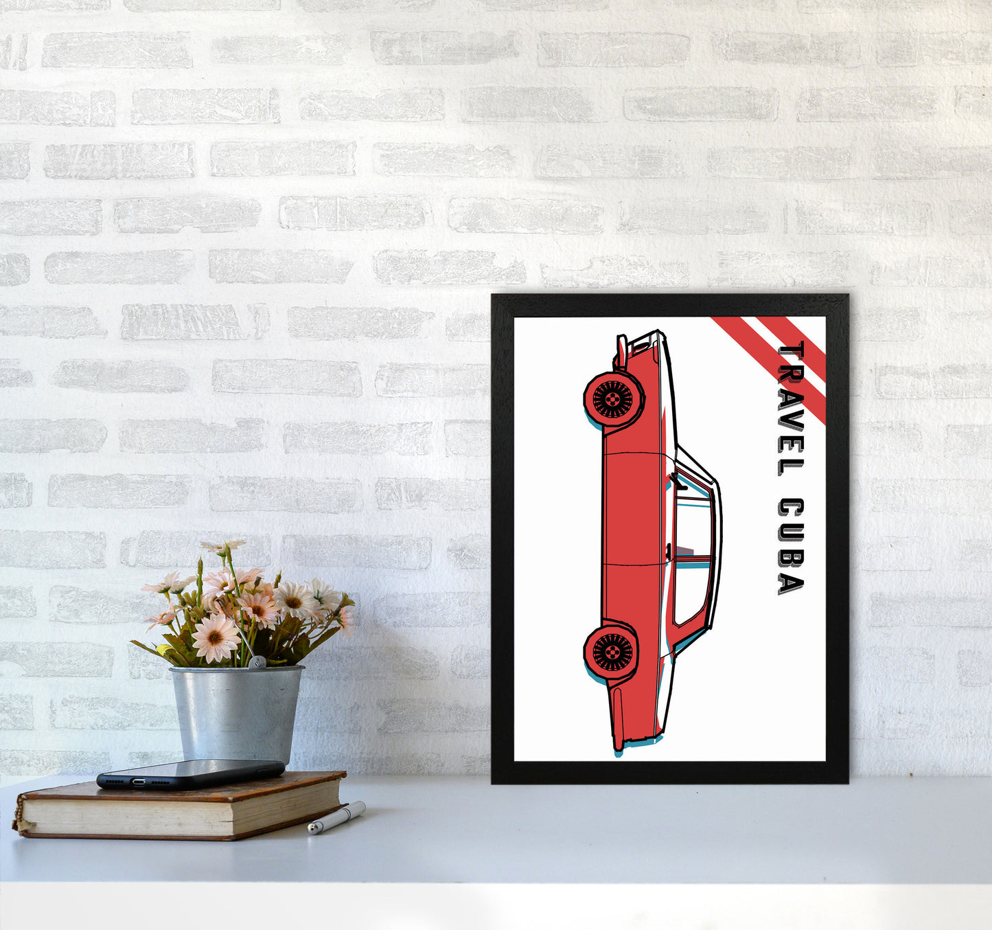Travel Cuba Art Print by Jason Stanley A3 White Frame