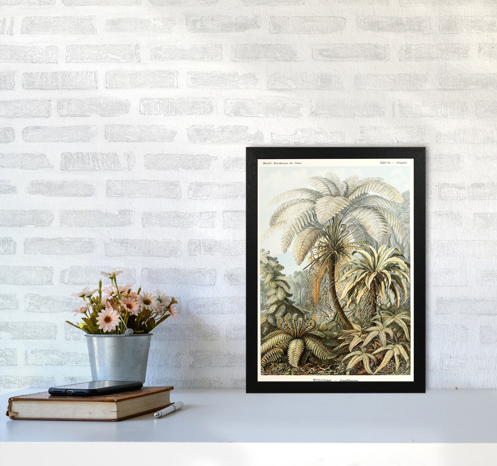 Vintage Jungle Illustration Art Print by Jason Stanley A3 White Frame