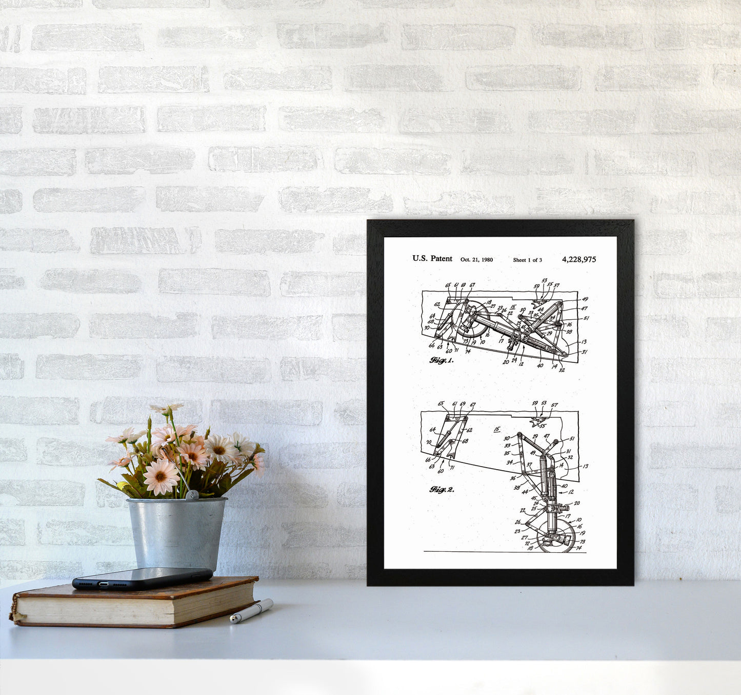 Airplane Landing Gear Patent Art Print by Jason Stanley A3 White Frame