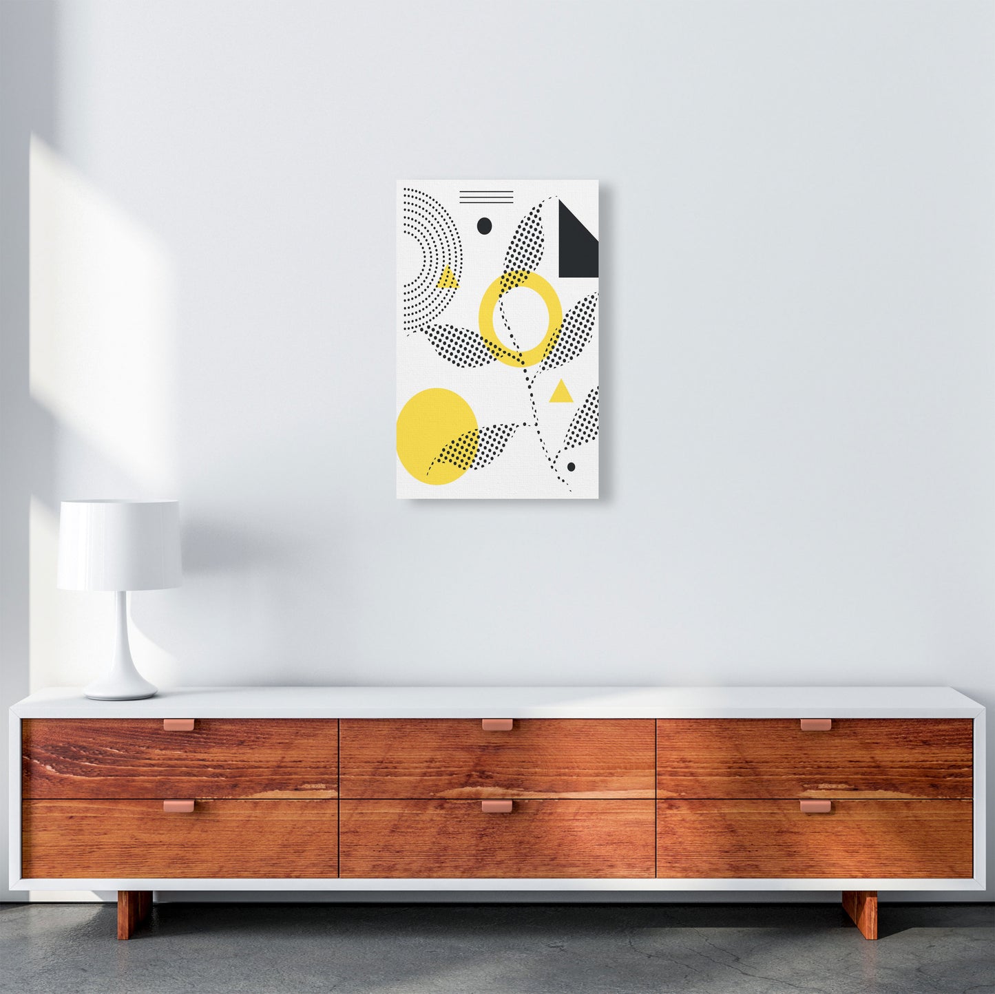 Abstract Halftone Shapes 2 Art Print by Jason Stanley A3 Canvas