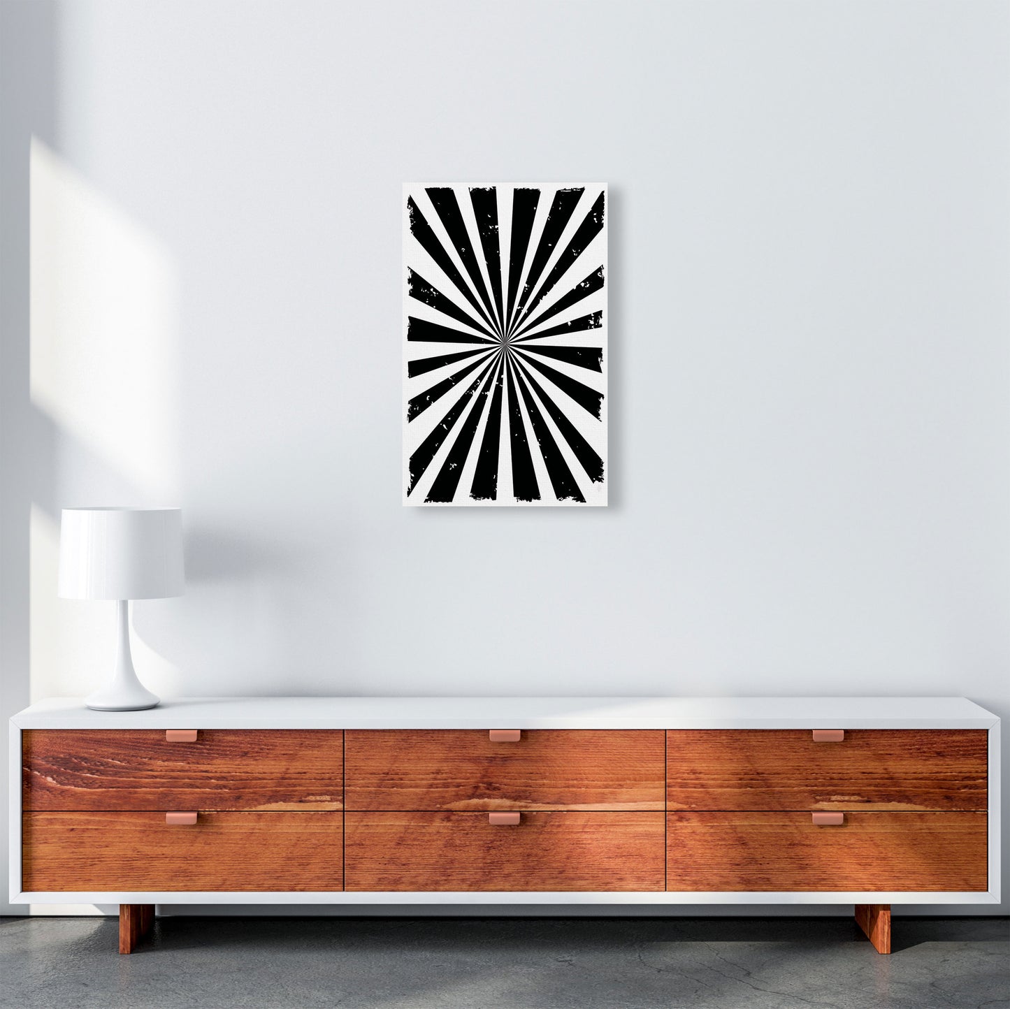 Black Sun Rays Art Print by Jason Stanley A3 Canvas