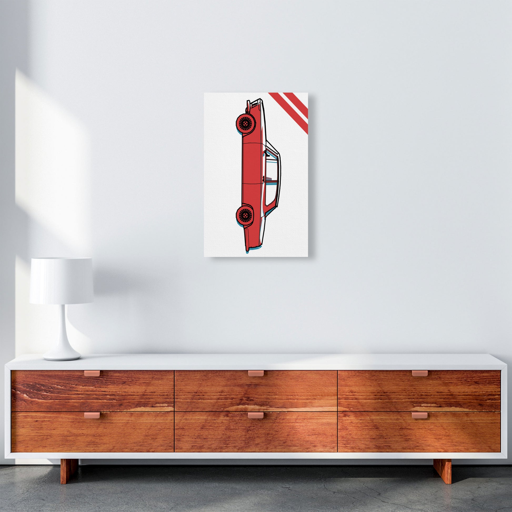Red Car Art Print by Jason Stanley A3 Canvas