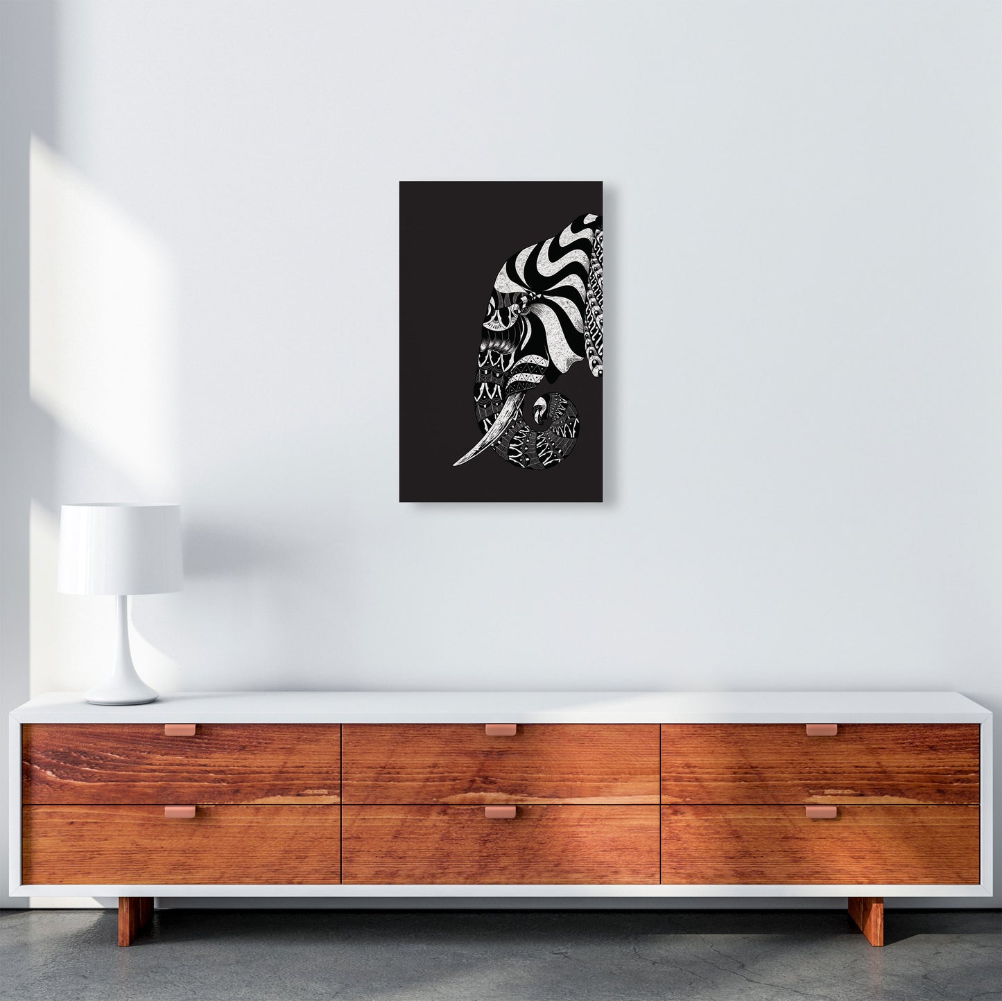 Ornate Elephant Art Print by Jason Stanley A3 Canvas