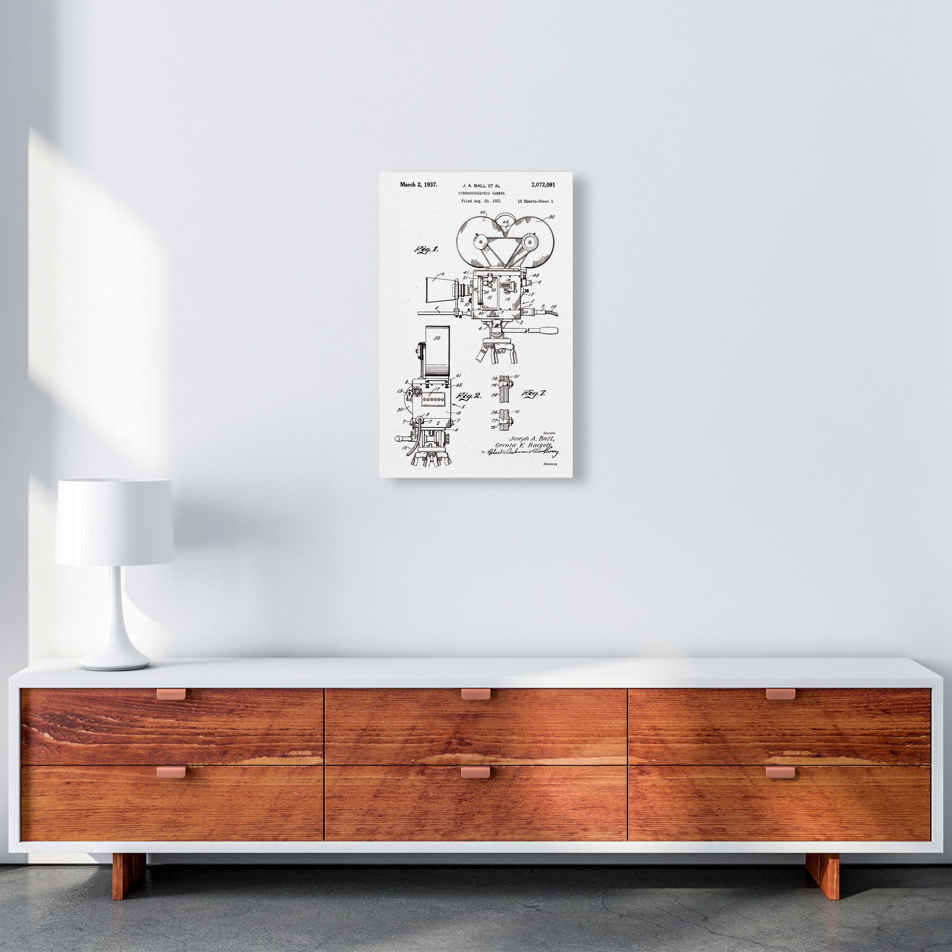 Cinema Camera Patent Art Print by Jason Stanley A3 Canvas
