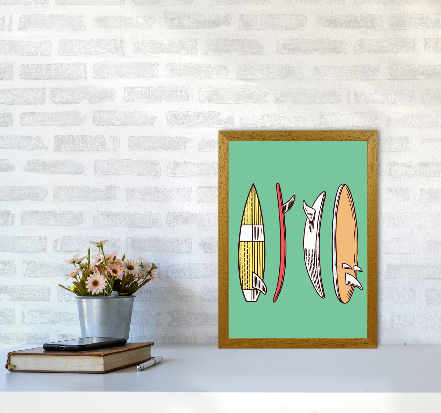 Vintage Surfboard Collection Art Print by Jason Stanley A3 Print Only