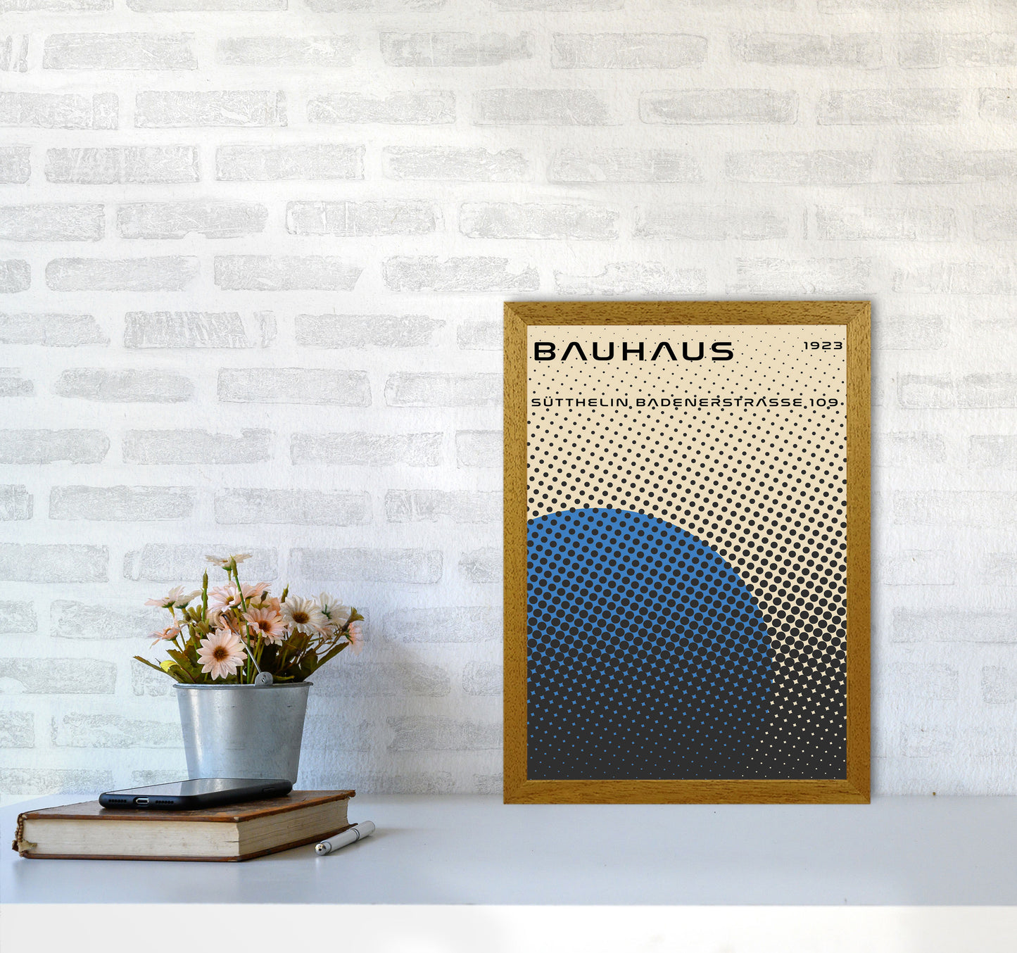 Bauhaus Geometric Blue Vibe Art Print by Jason Stanley A3 Print Only