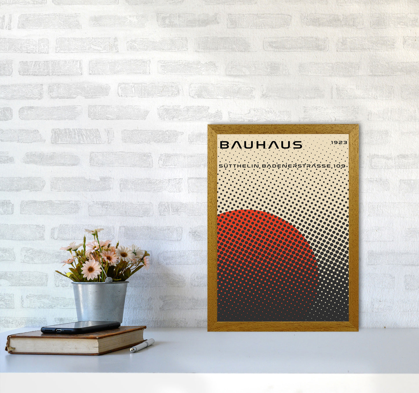 Bauhaus Geometric Red Vibe Art Print by Jason Stanley A3 Print Only