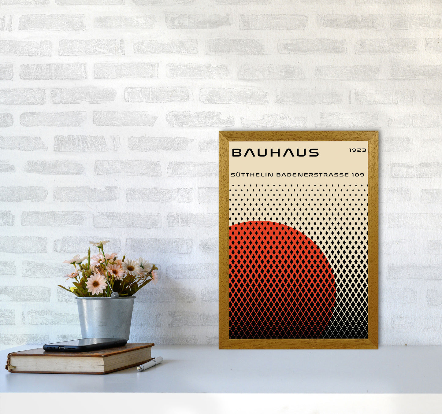 Bauhaus Geometric Red Art Print by Jason Stanley A3 Print Only