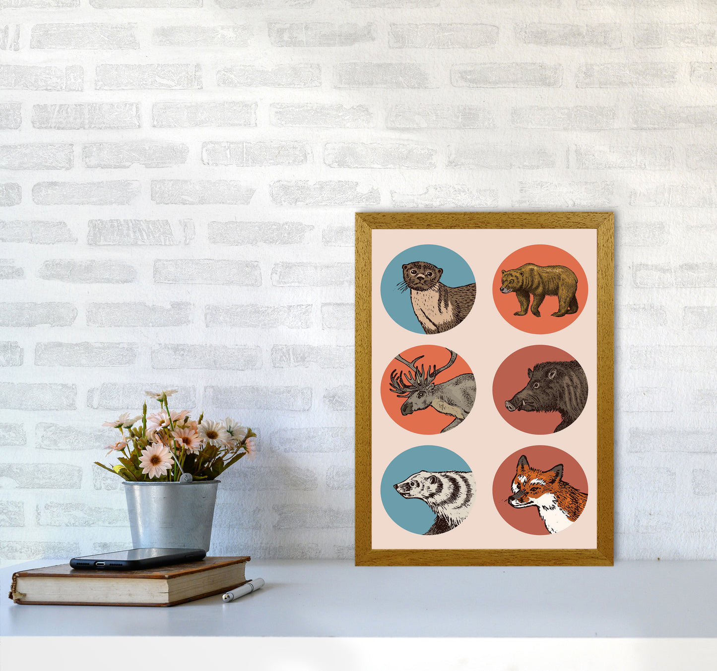 Animal Circles II Art Print by Jason Stanley A3 Print Only