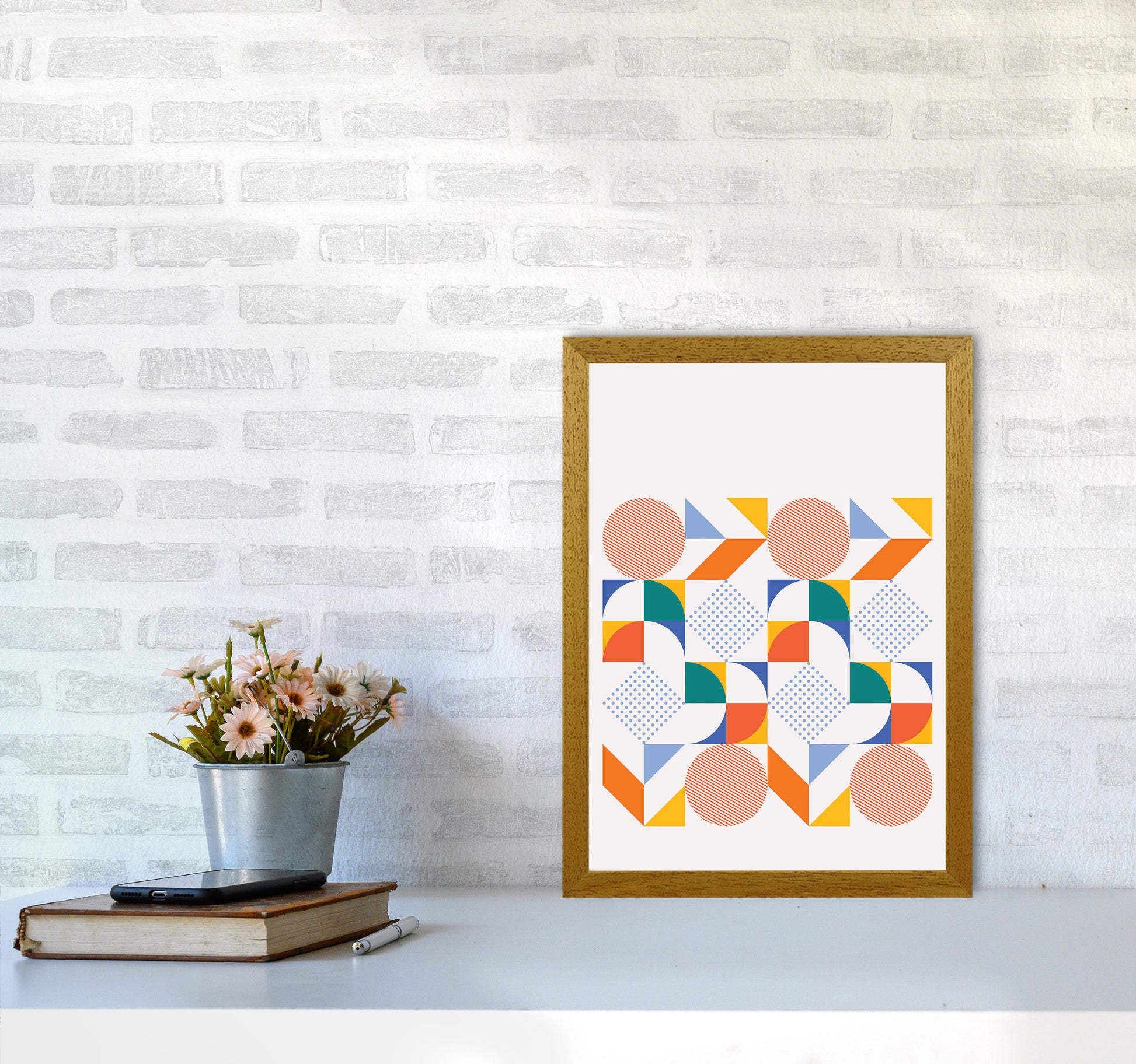 Retro Geometric 3 Art Print by Jason Stanley A3 Print Only