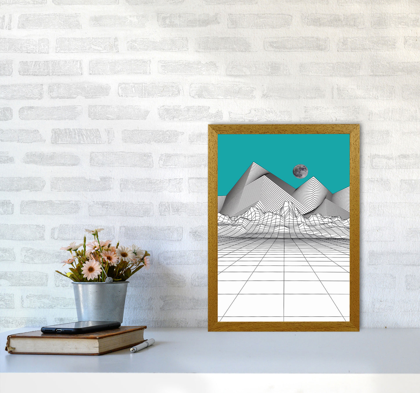 White Moon Rise Art Print by Jason Stanley A3 Print Only