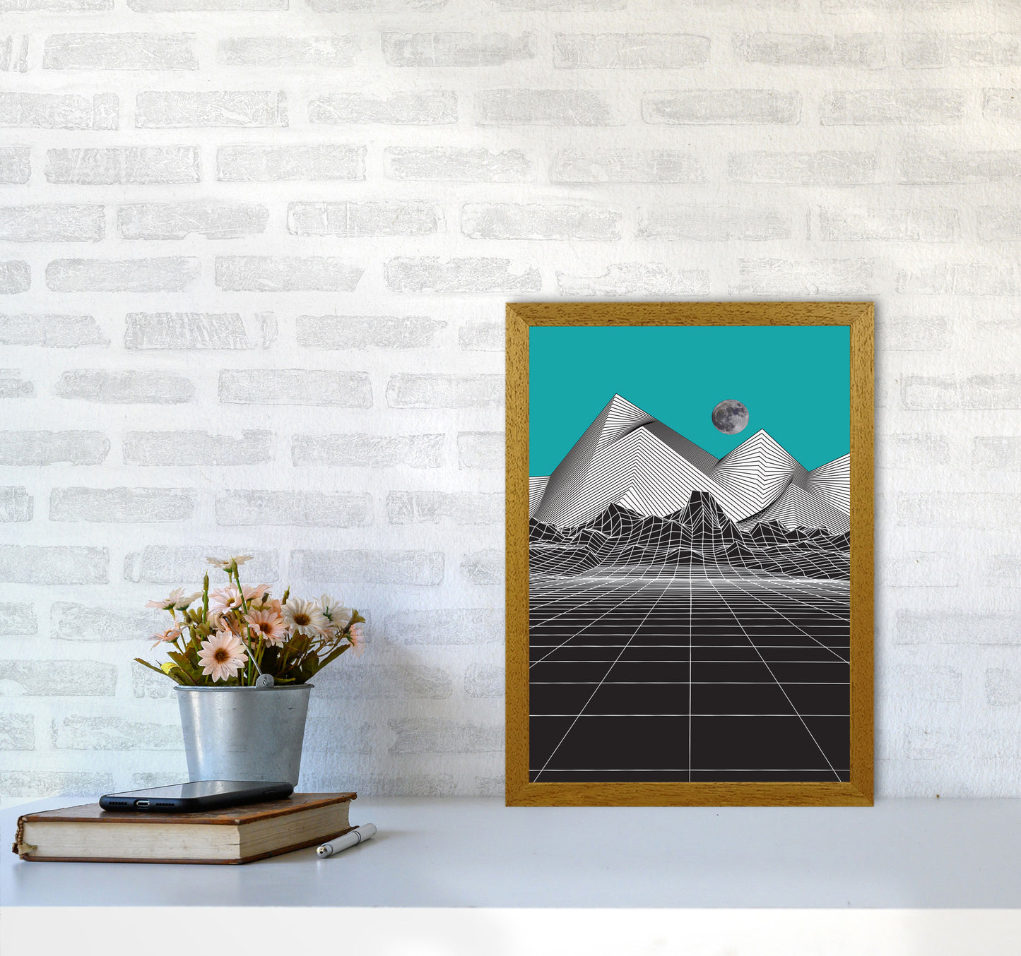 Moon Rise Blue Art Print by Jason Stanley A3 Print Only
