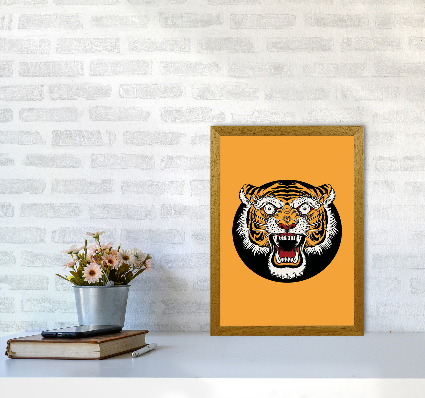 Vintage Tiger Art Print by Jason Stanley A3 Print Only