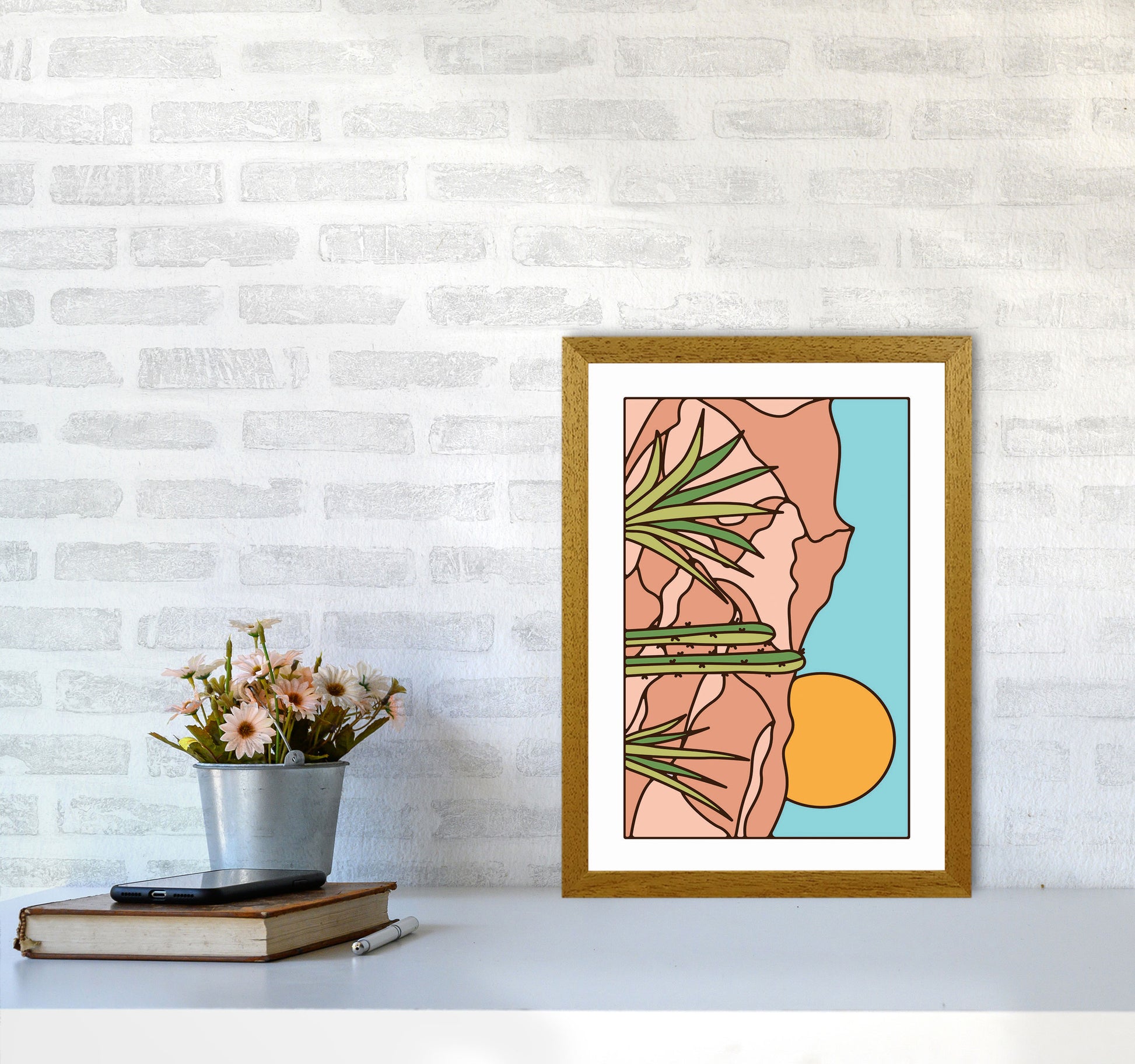 Minimal Desert Sunset Landscape Art Print by Jason Stanley A3 Print Only