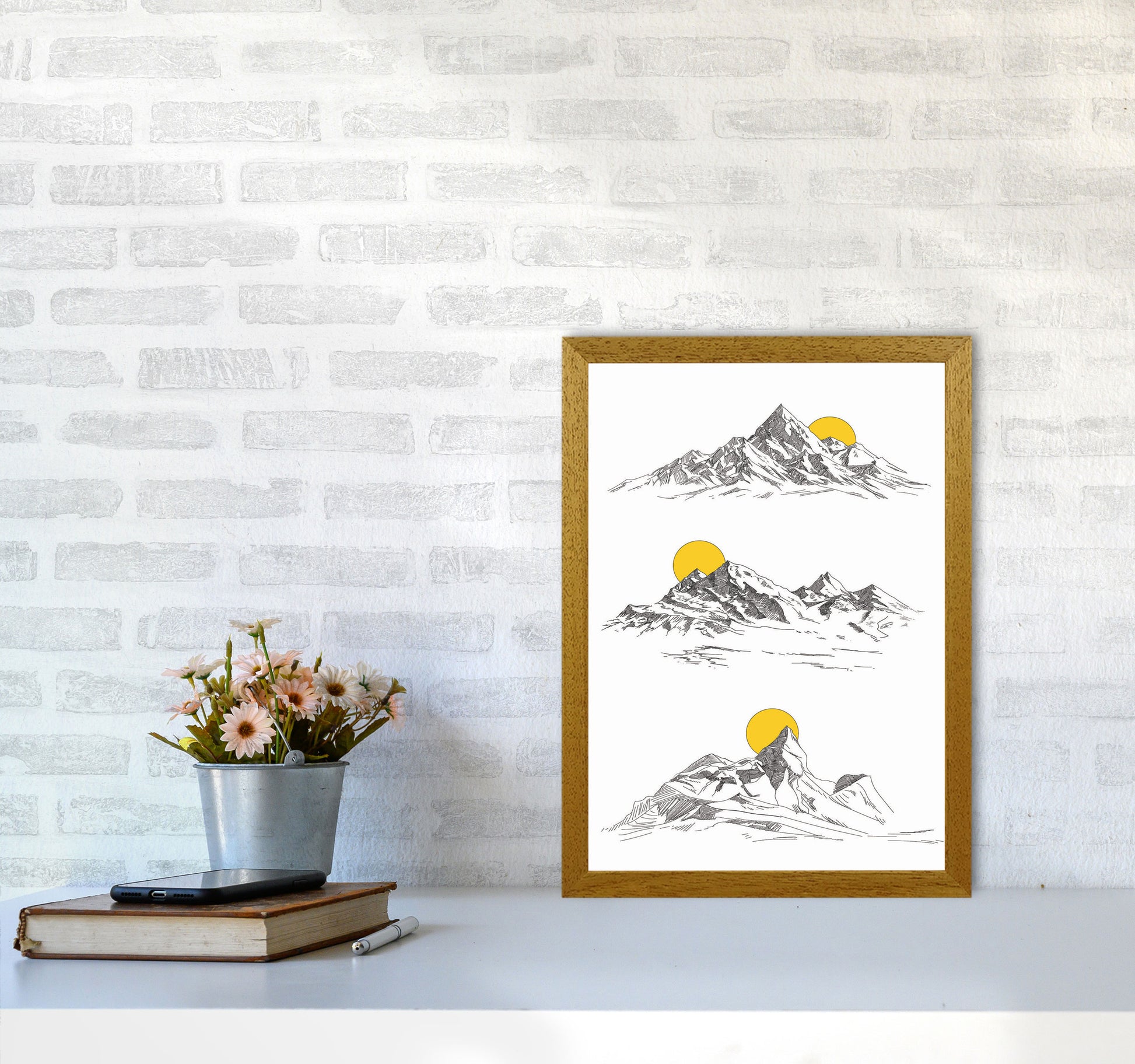 Sunny Mountains Art Print by Jason Stanley A3 Print Only