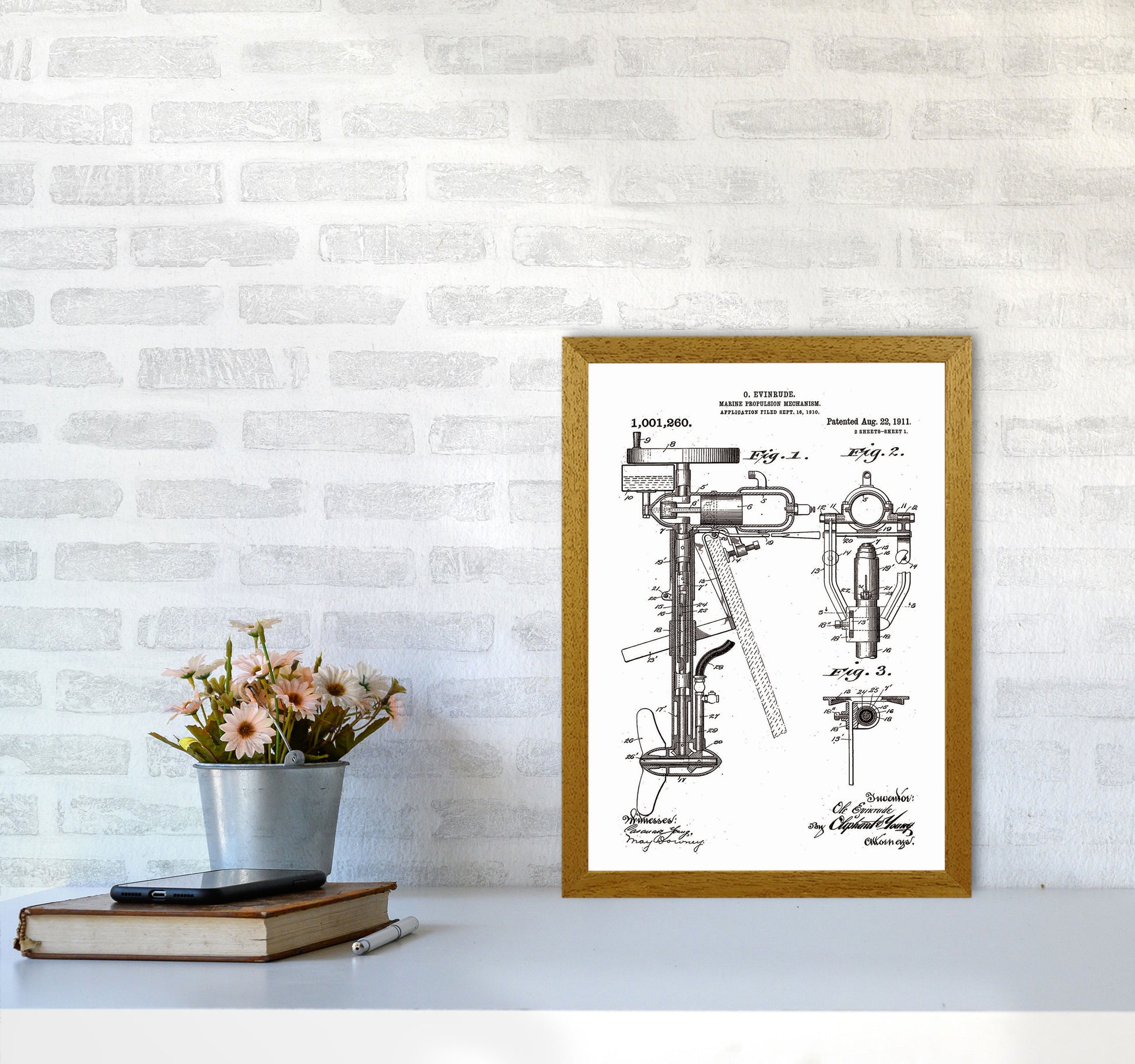 Outboard Boat Propeller Patent Art Print by Jason Stanley A3 Print Only