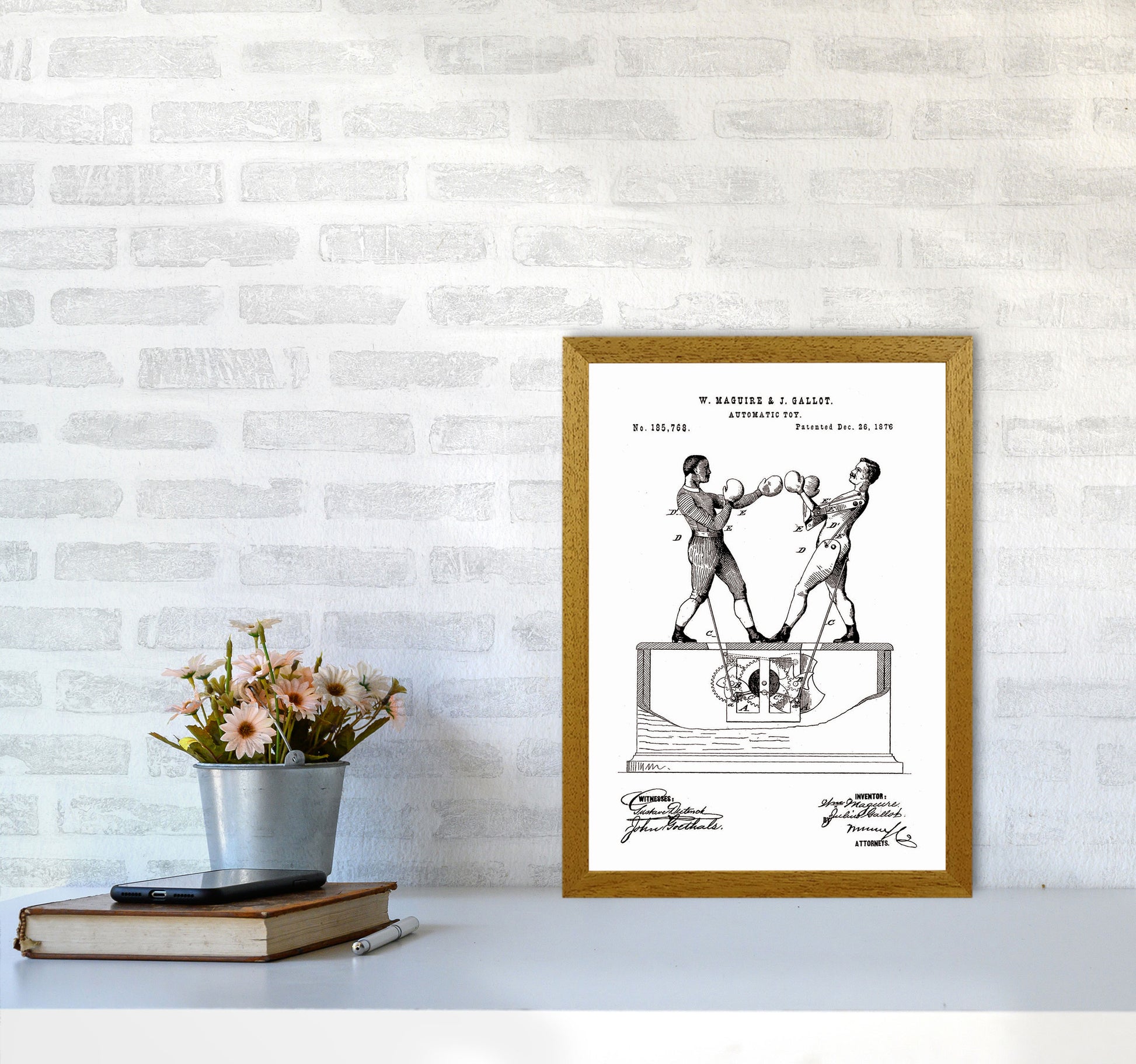 Automatic Boxing Toy Patent Art Print by Jason Stanley A3 Print Only