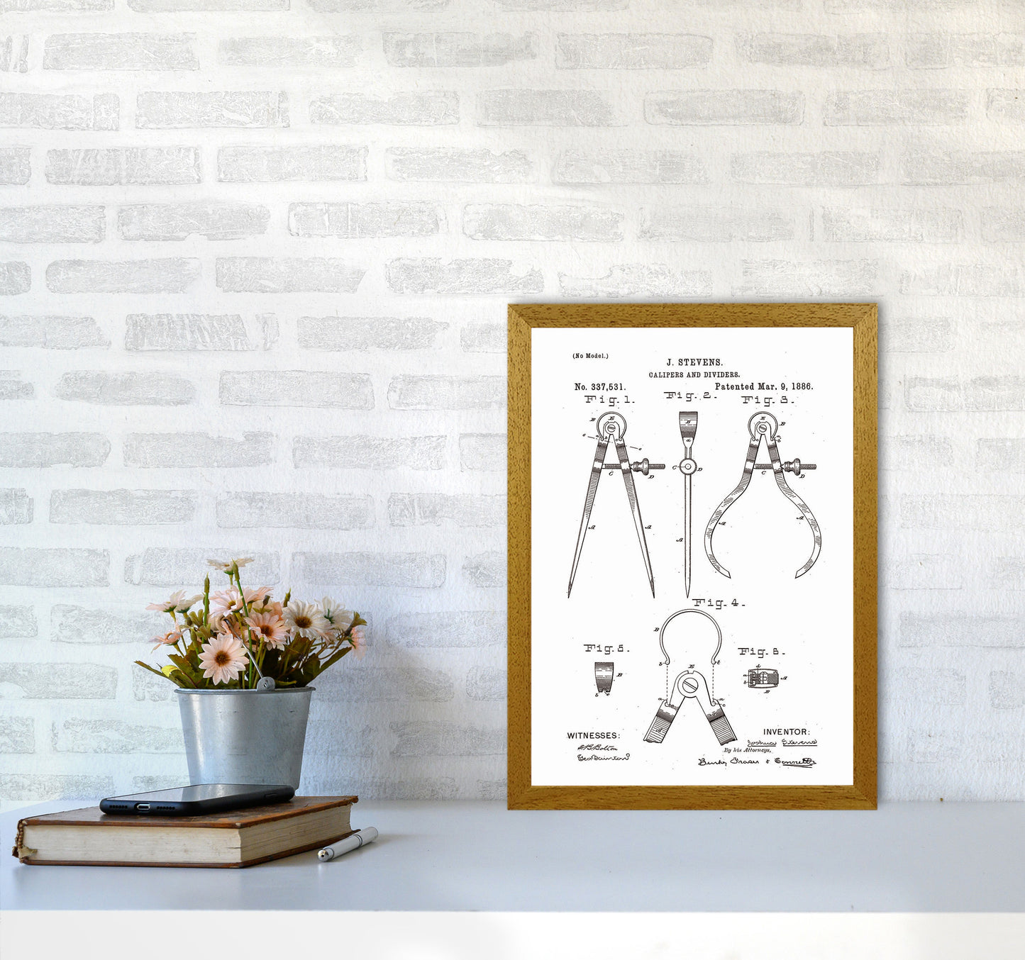 Calipers And Dividers Patent Art Print by Jason Stanley A3 Print Only