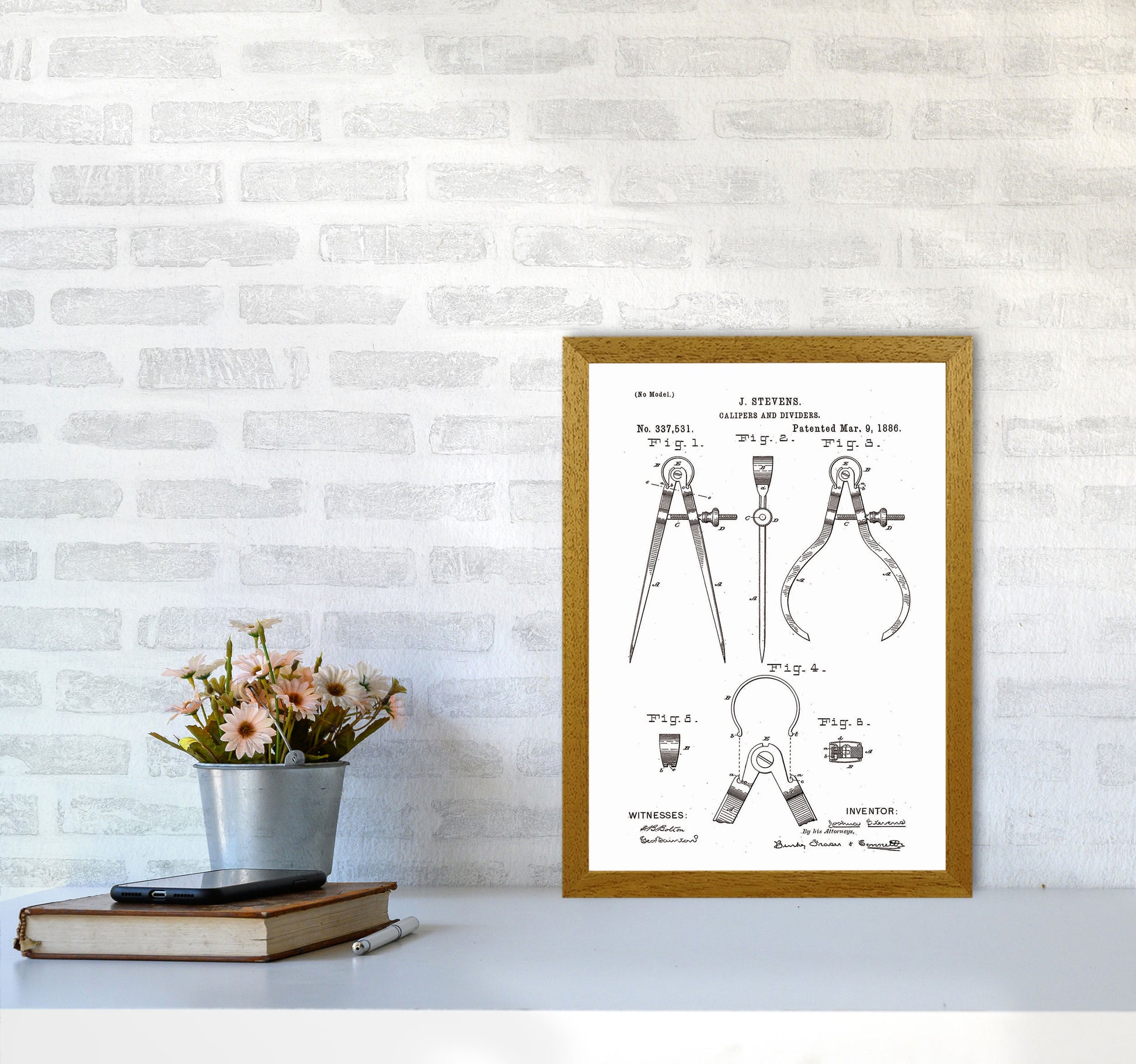 Calipers And Dividers Patent Art Print by Jason Stanley A3 Print Only