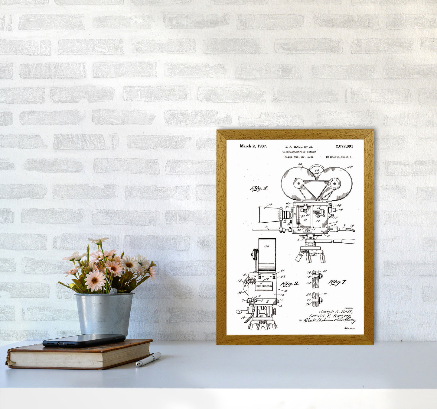 Cinema Camera Patent Art Print by Jason Stanley A3 Print Only