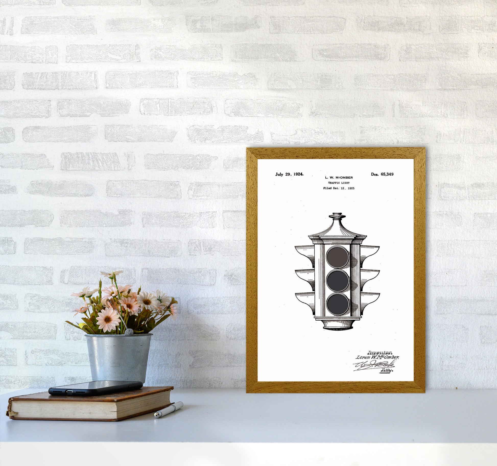 Traffic Light Patent Art Print by Jason Stanley A3 Print Only