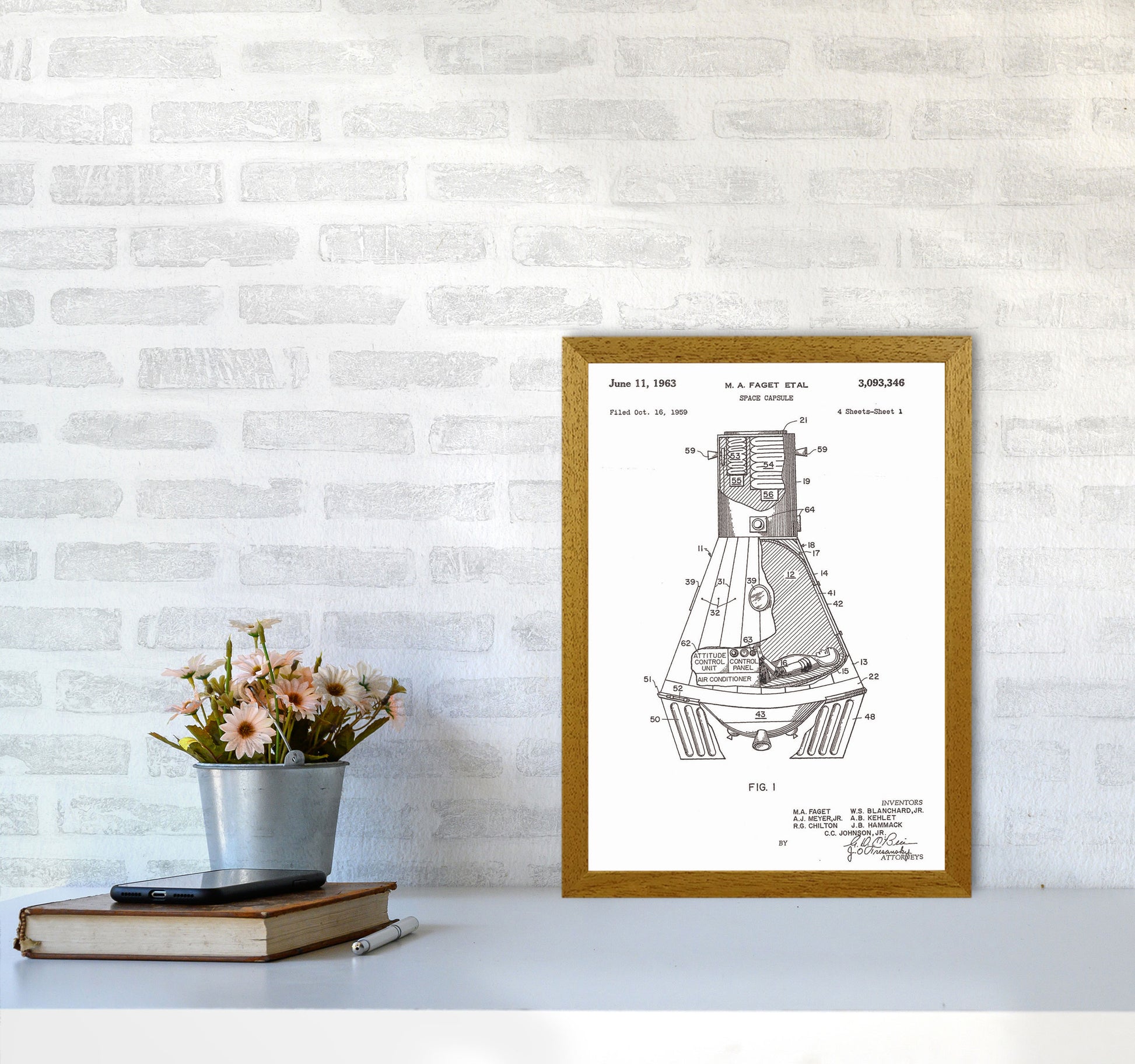 Space Capsule Patent Art Print by Jason Stanley A3 Print Only