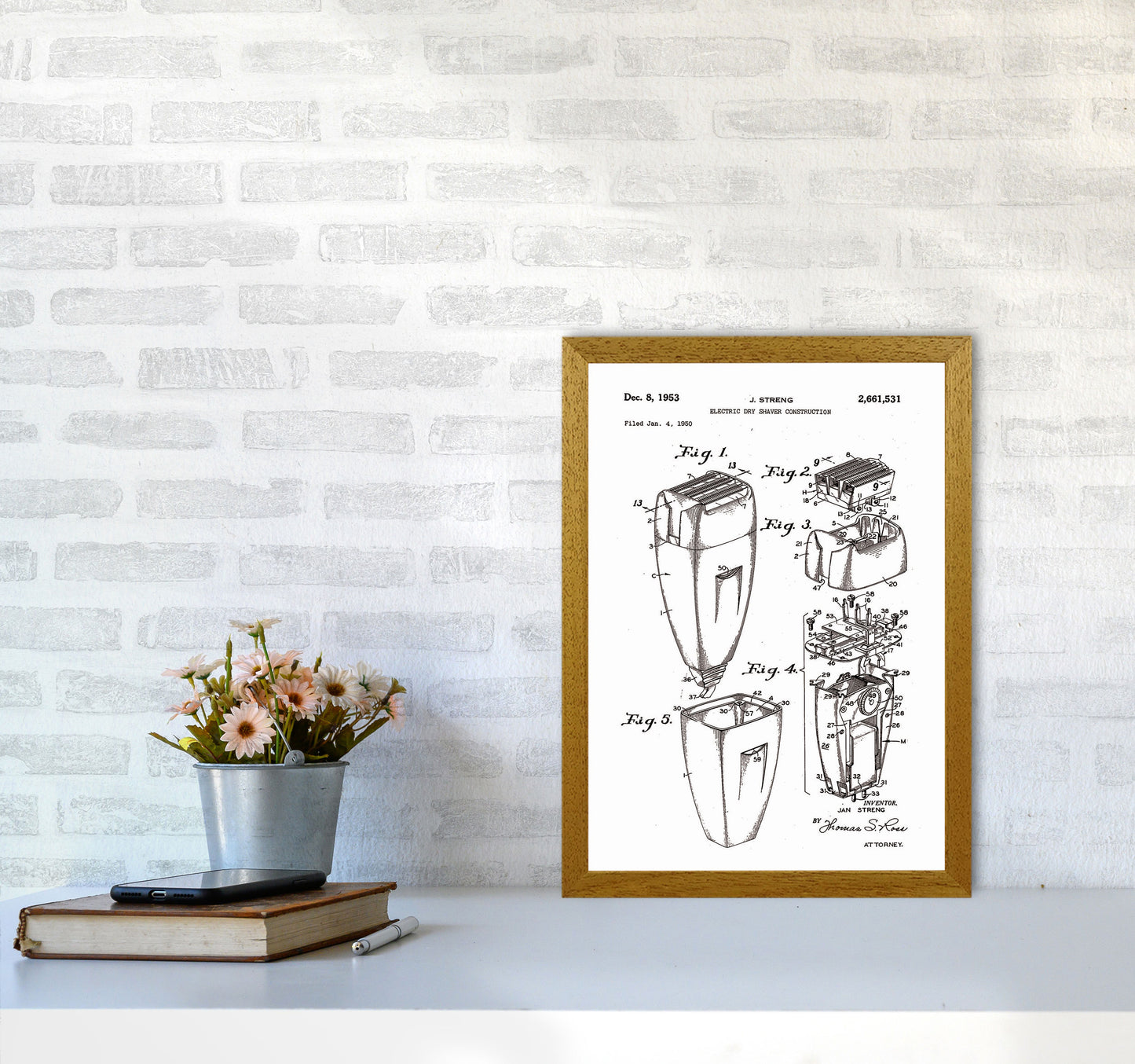 Electric Razor Patent Art Print by Jason Stanley A3 Print Only