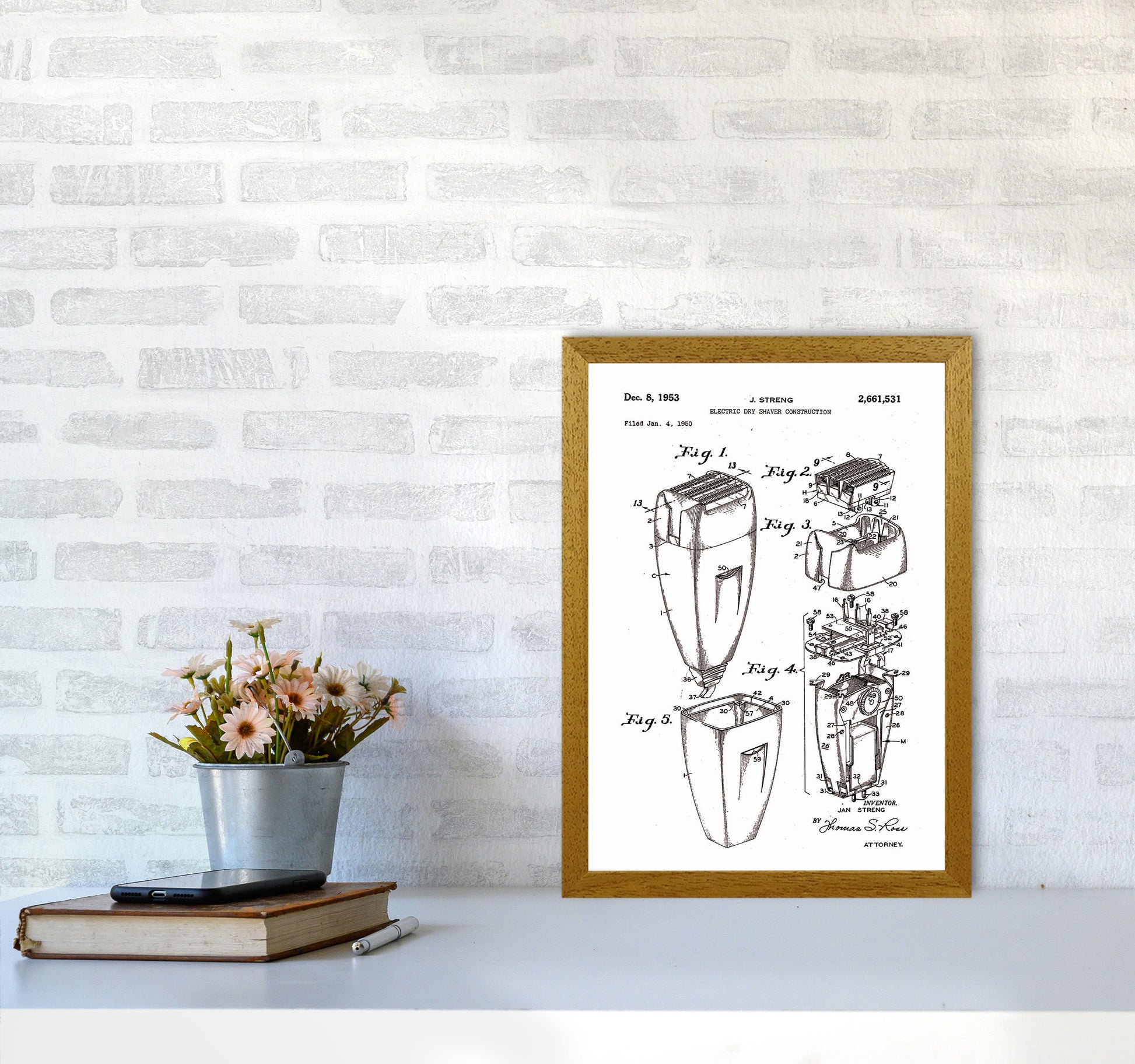Electric Razor Patent Art Print by Jason Stanley A3 Print Only