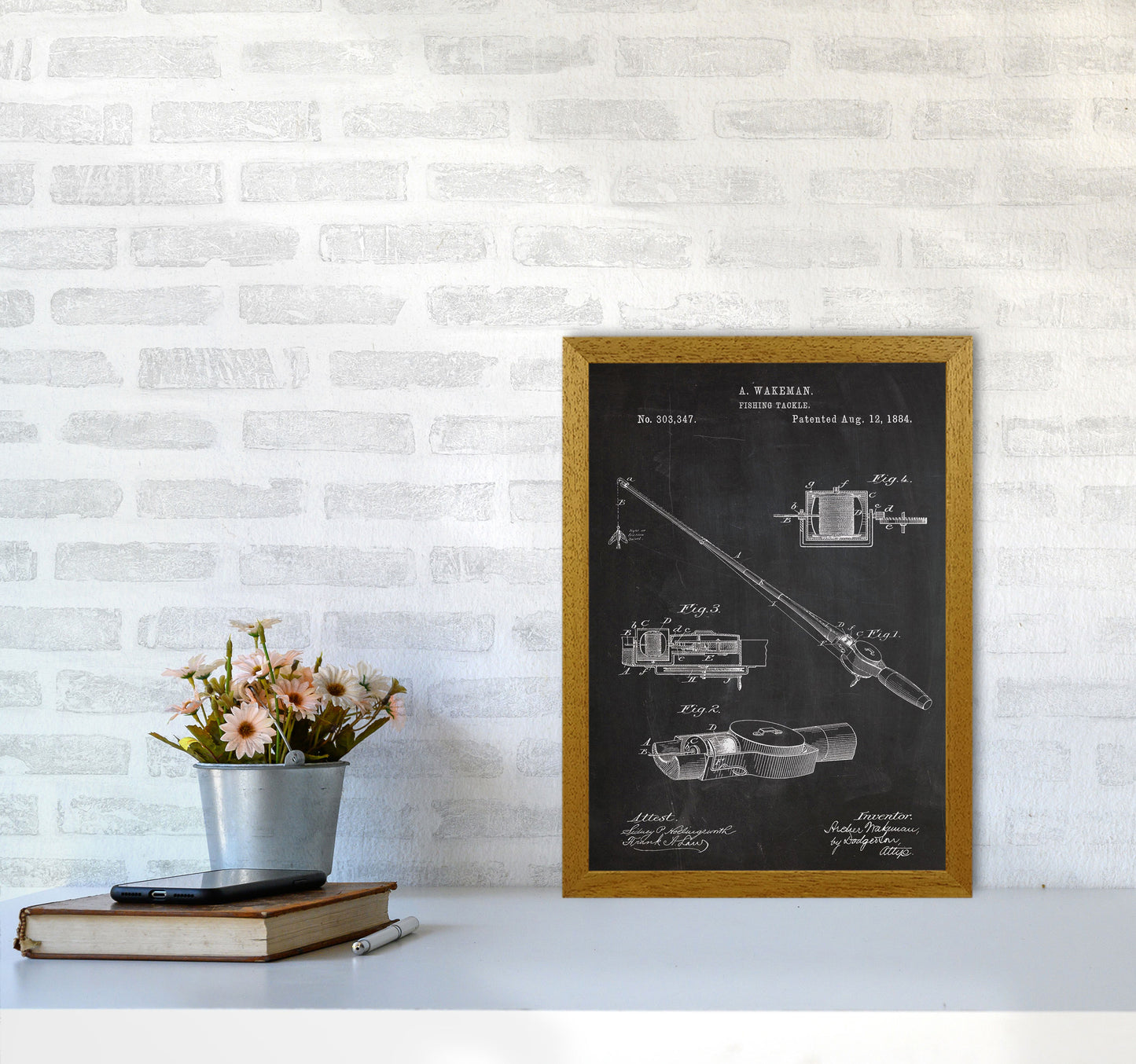 Fishing Rod Patent Art Print by Jason Stanley A3 Print Only
