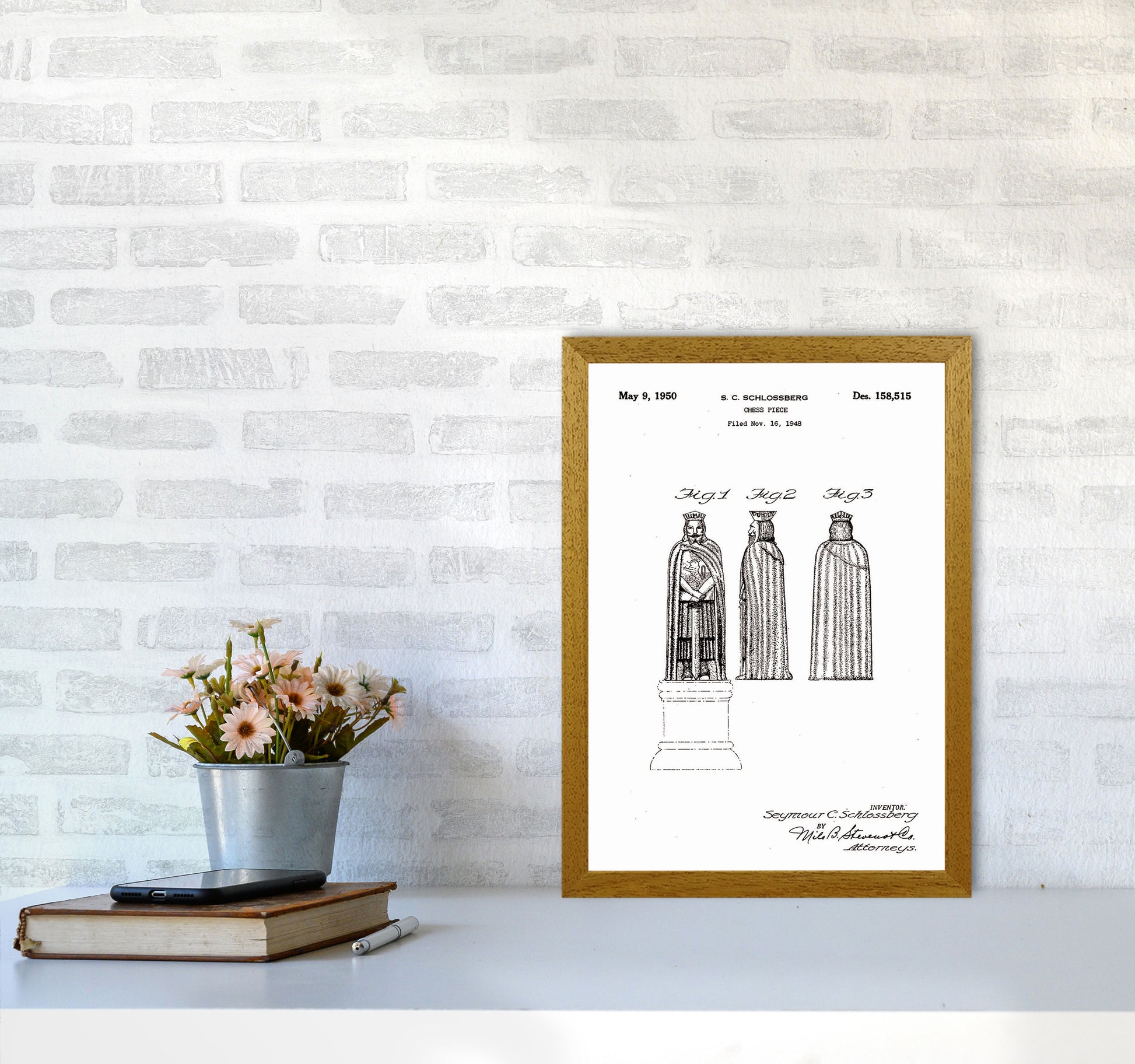 Chess Piece Patent Art Print by Jason Stanley A3 Print Only