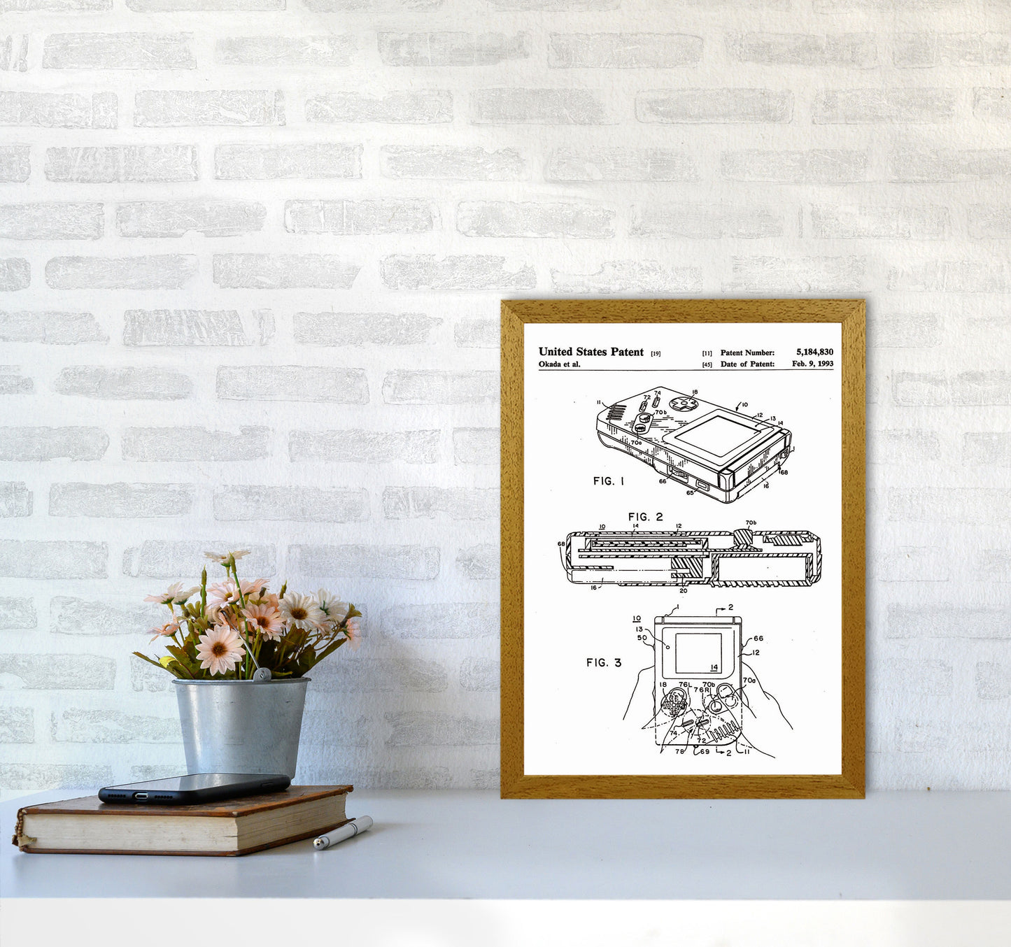Gameboy Patent Art Print by Jason Stanley A3 Print Only