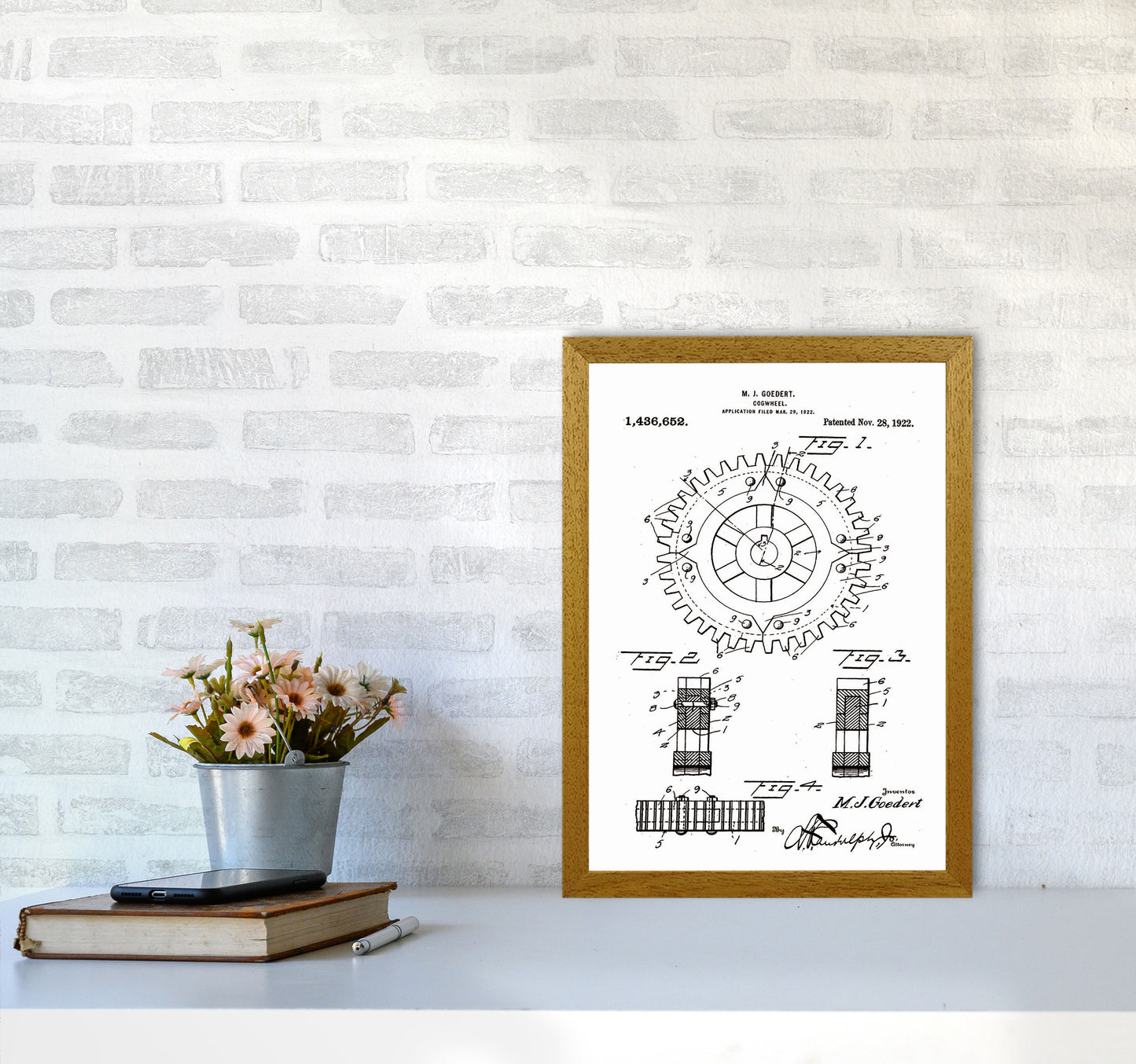 Cogwheel Patent Art Print by Jason Stanley A3 Print Only
