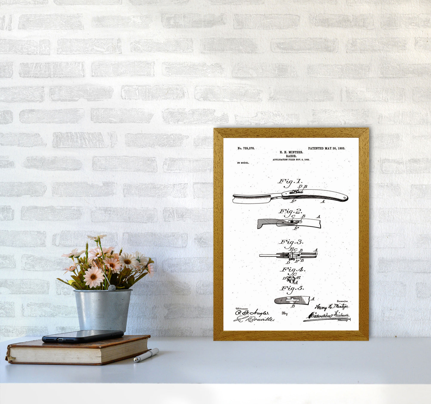 Razor Patent Art Print by Jason Stanley A3 Print Only