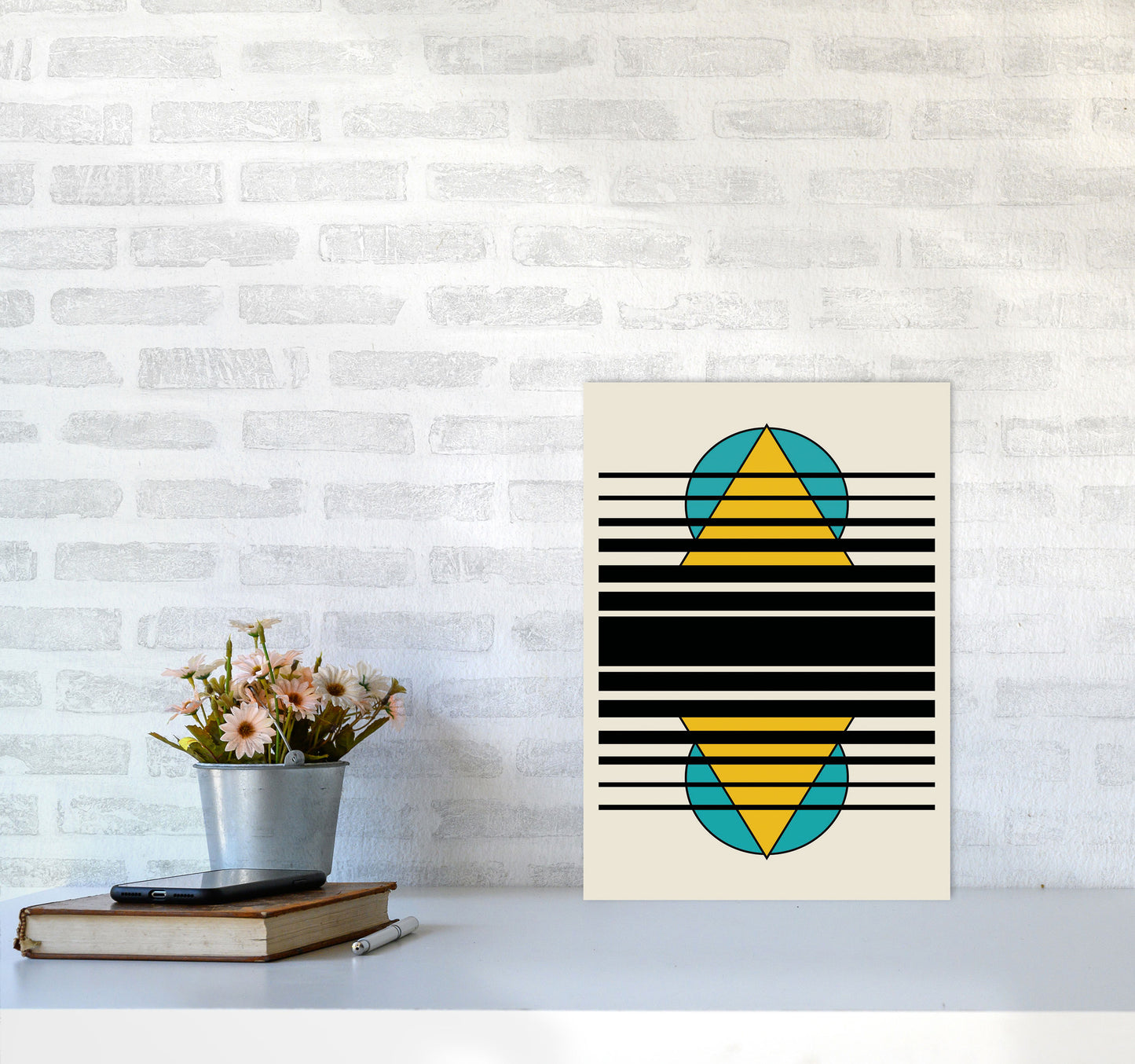 Geometric Suns. IIII Art Print by Jason Stanley A3 Black Frame