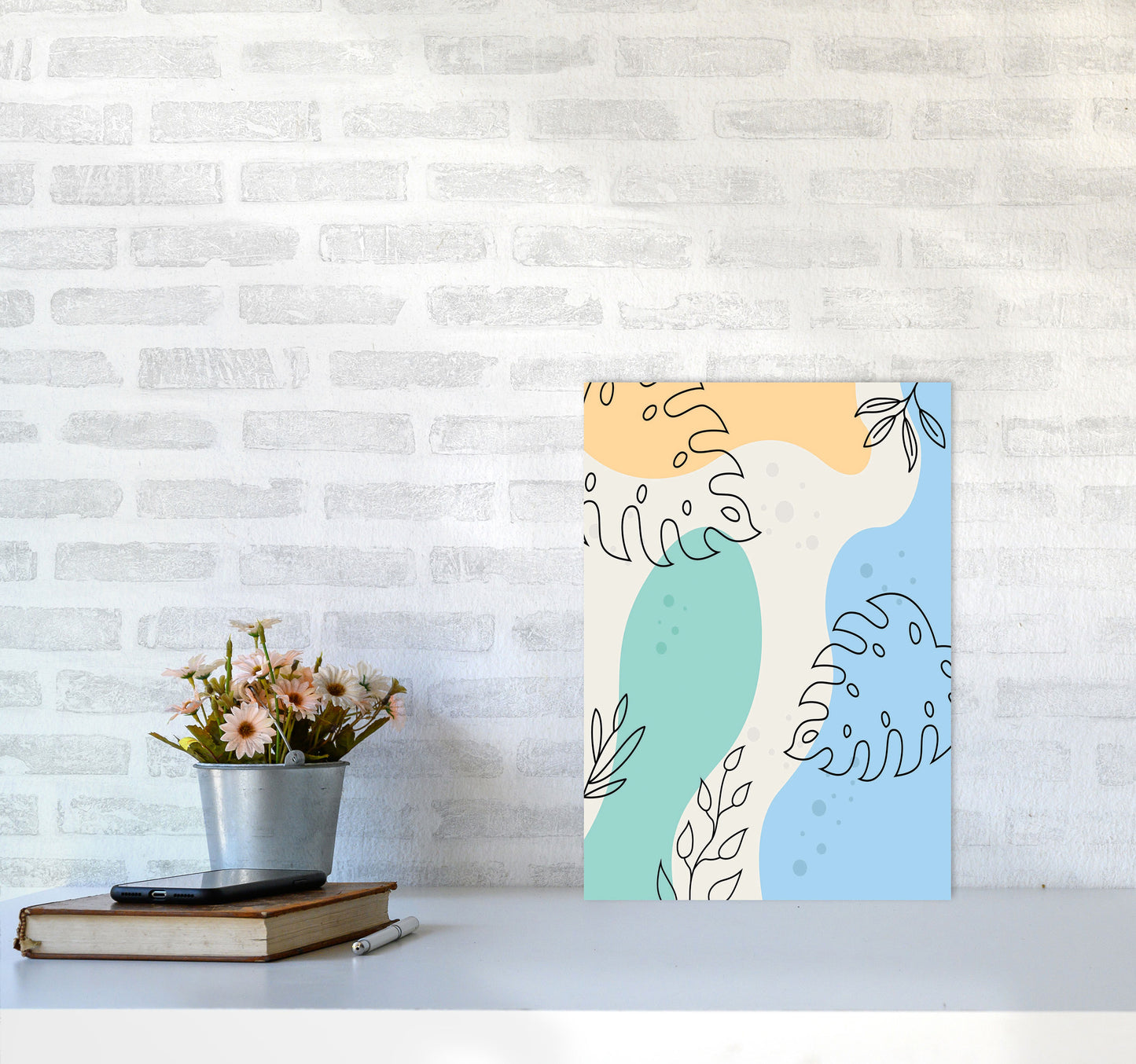 Abstract Leaves I Art Print by Jason Stanley A3 Black Frame