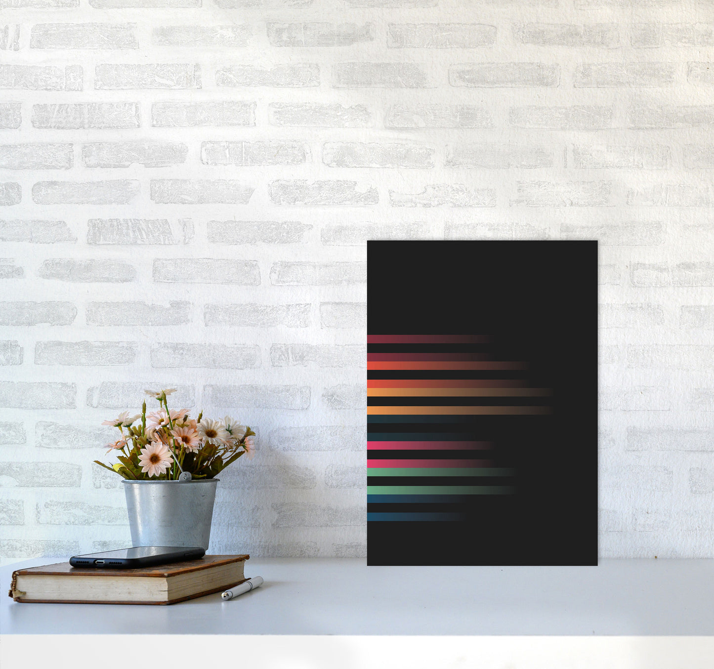 Faded Stripes 1 Art Print by Jason Stanley A3 Black Frame