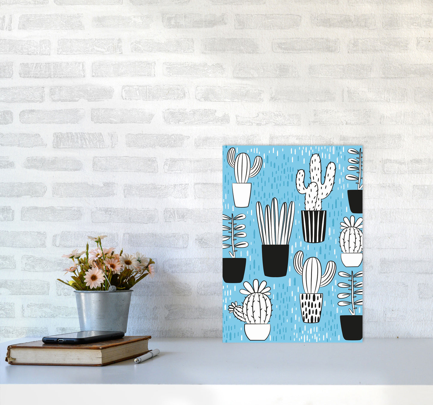 Cactus Vibes #1 Art Print by Jason Stanley A3 Black Frame