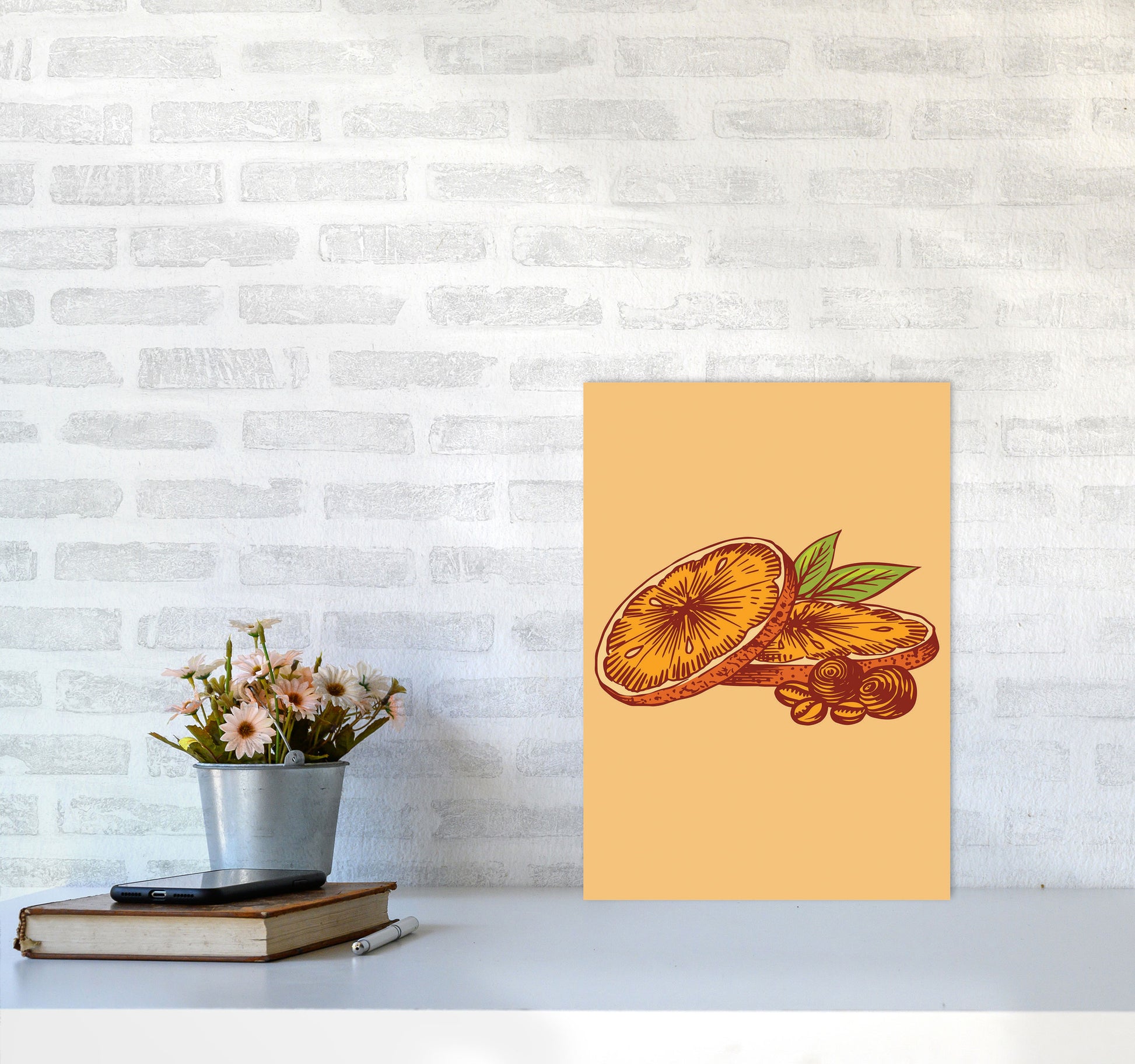 Orange Slices Art Print by Jason Stanley A3 Black Frame